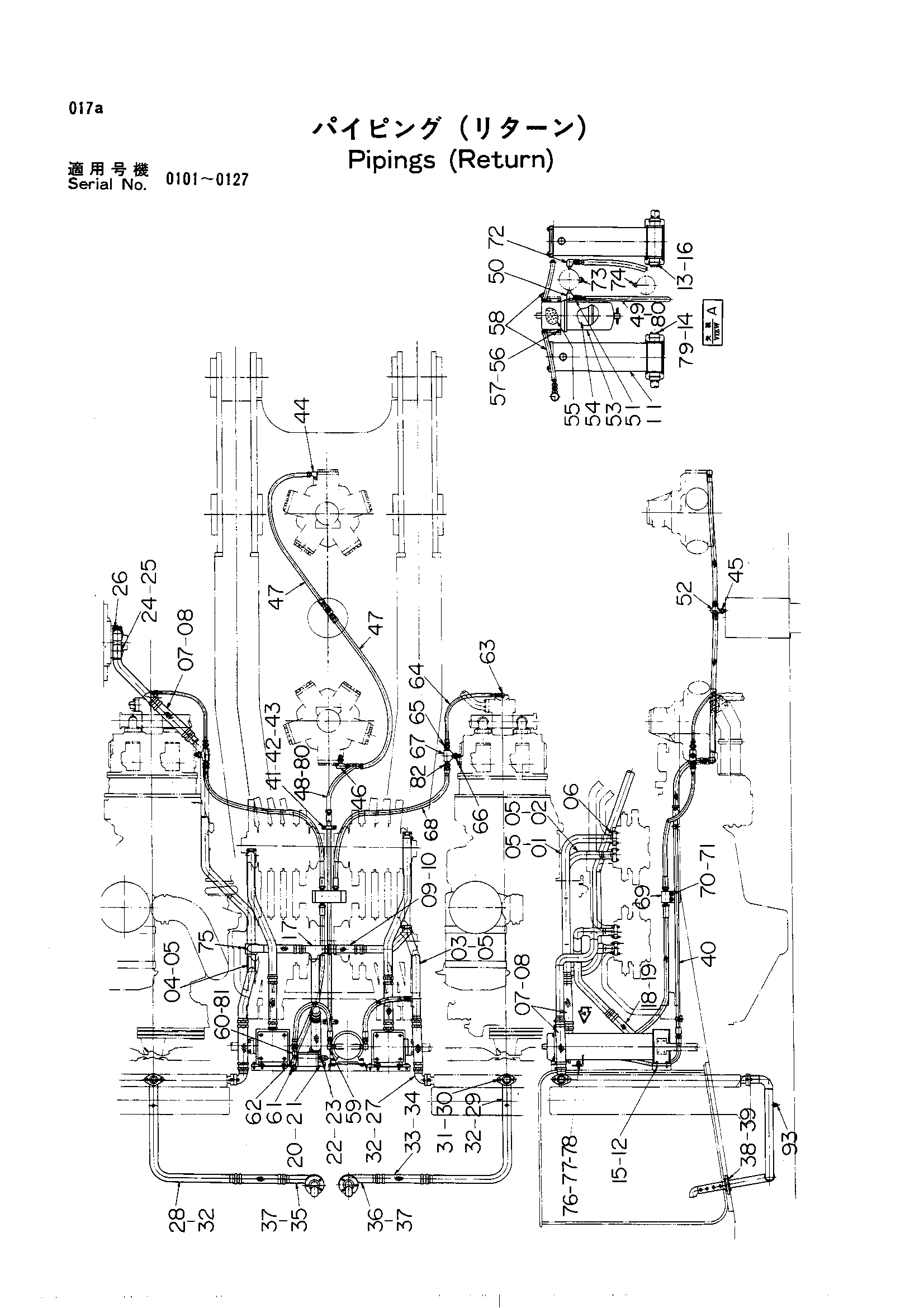 Схема Обратные трубопроводы HITACHI UH30
