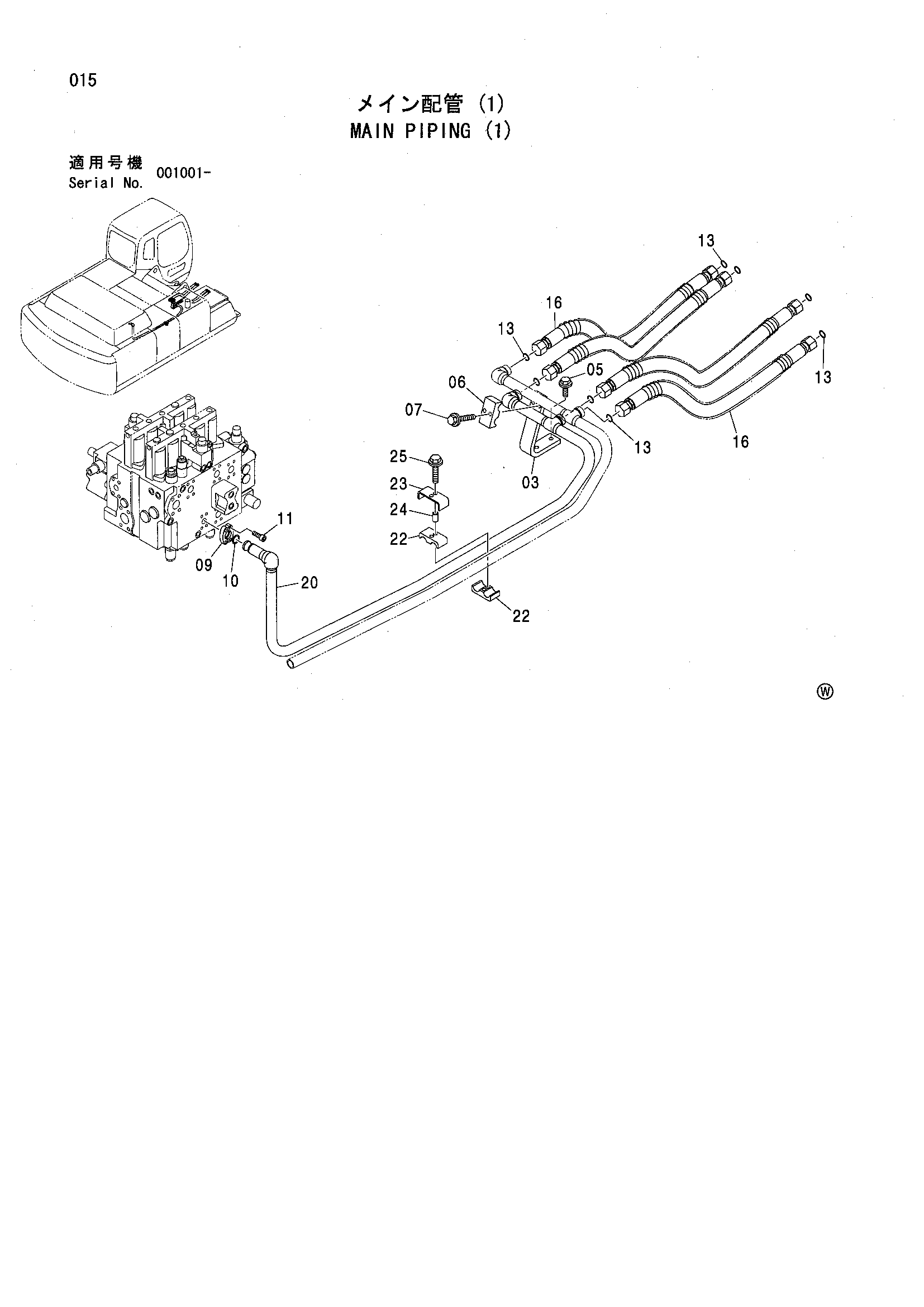 Схема Основные гидролинии (1) HITACHI ZX380HH