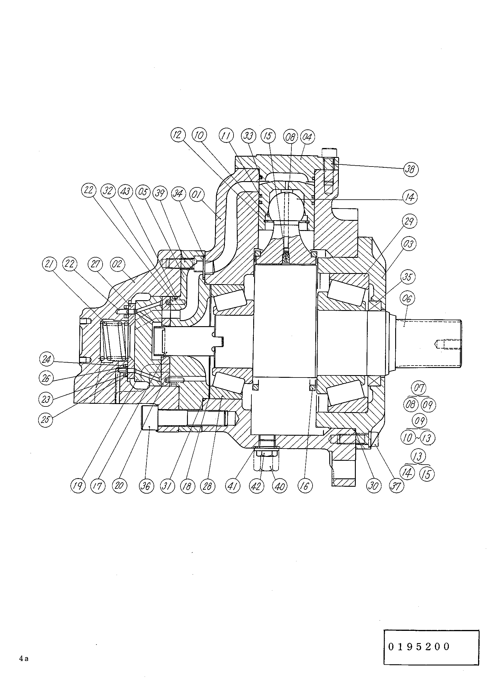 Схема Гидромотор поворота HITACHI UH041