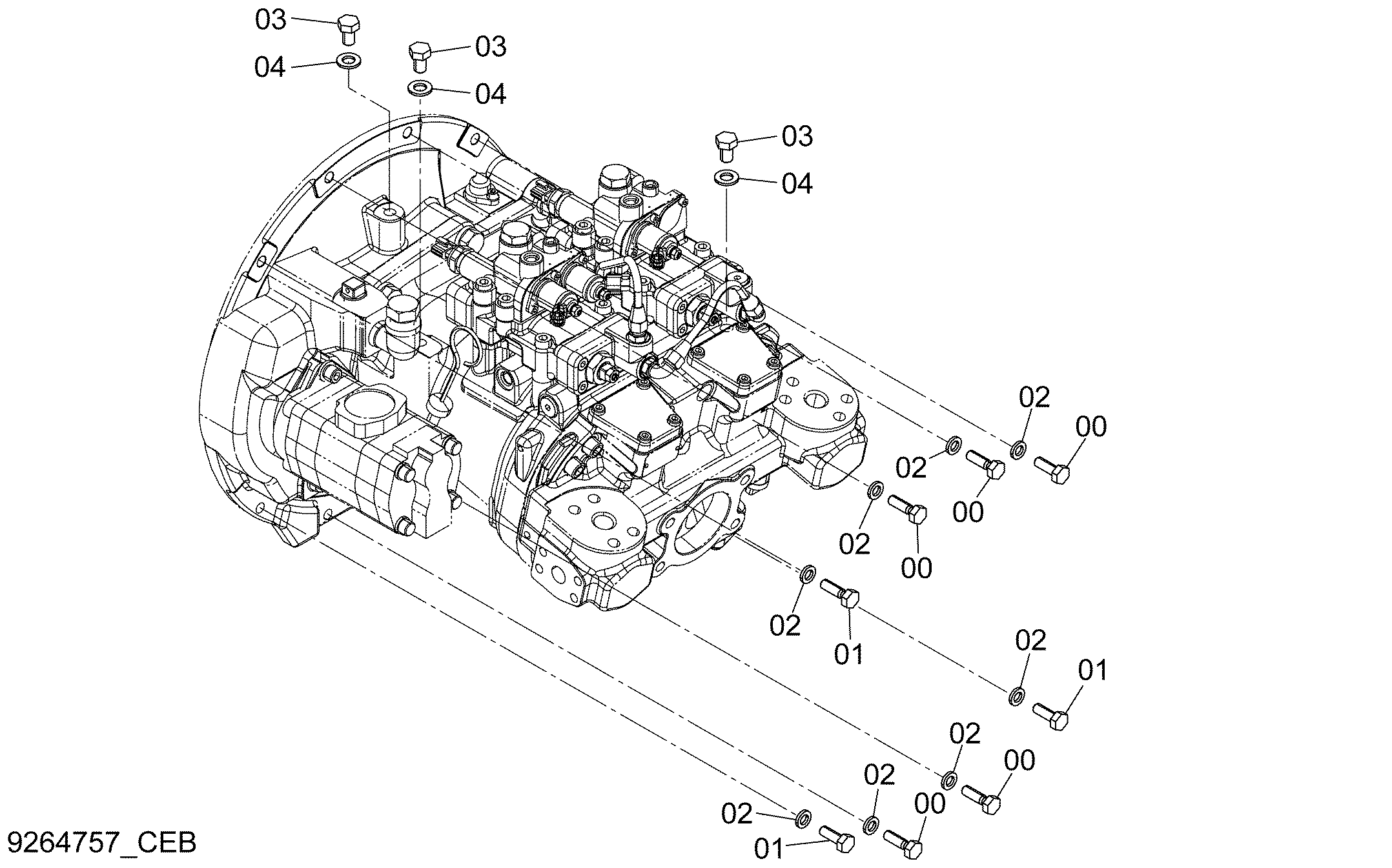 Схема Опора насосного агрегата HITACHI ZX140W-3