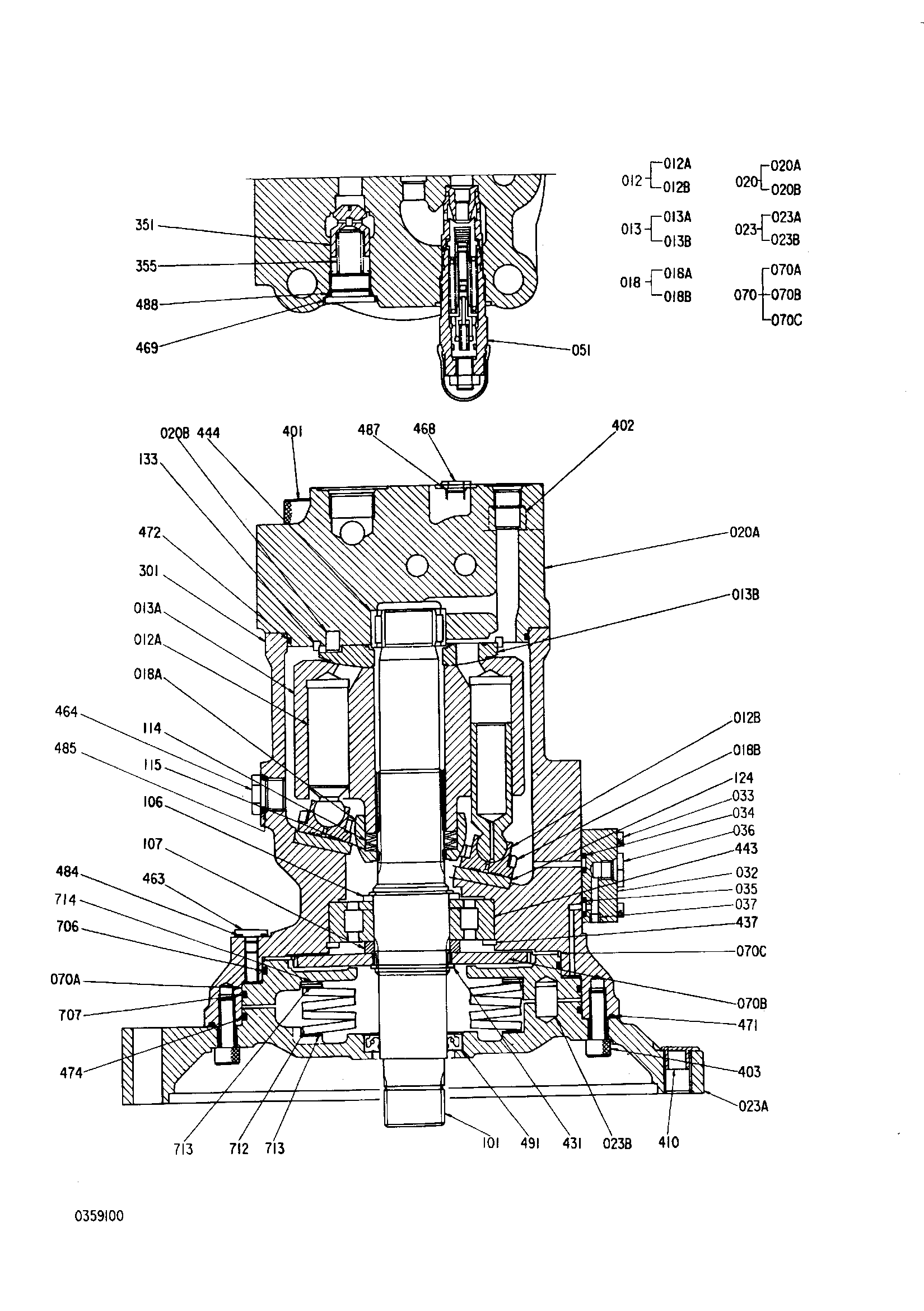 Схема Плунжер гидромотор (поворот) HITACHI KH125-3(D)
