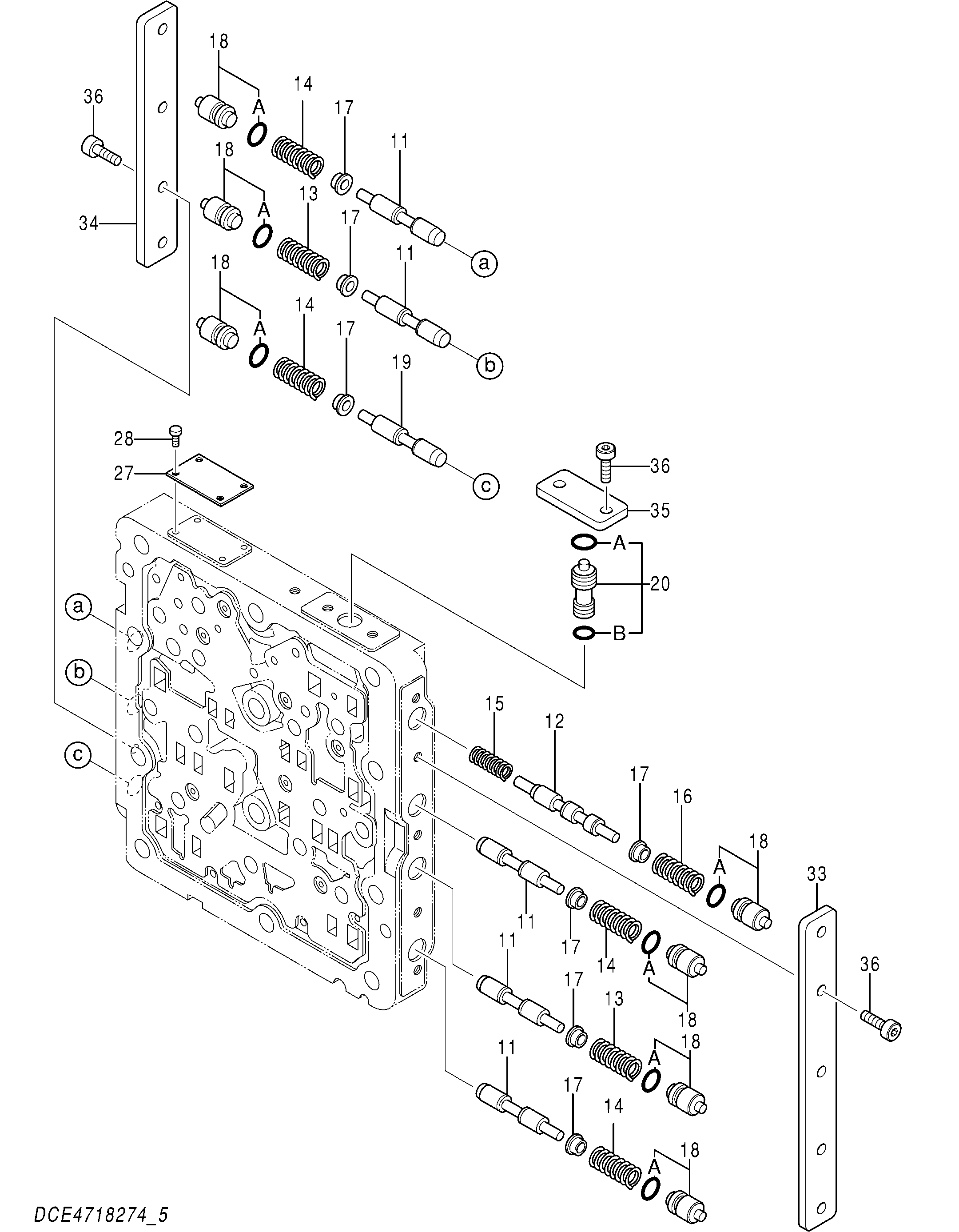 Схема Челночный клапан (5/5) HITACHI ZX350LCH-5G