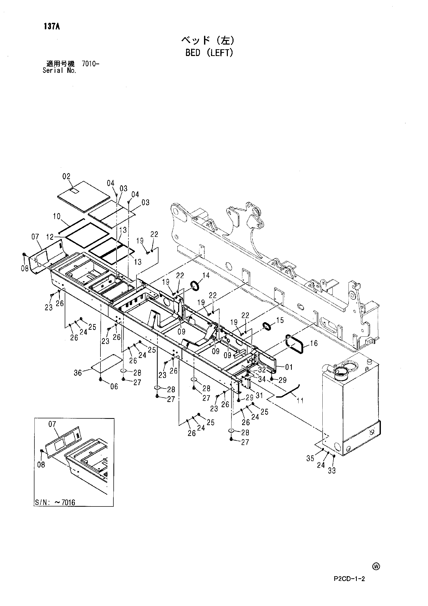 Схема Платформа (левый) HITACHI SCX1200-2