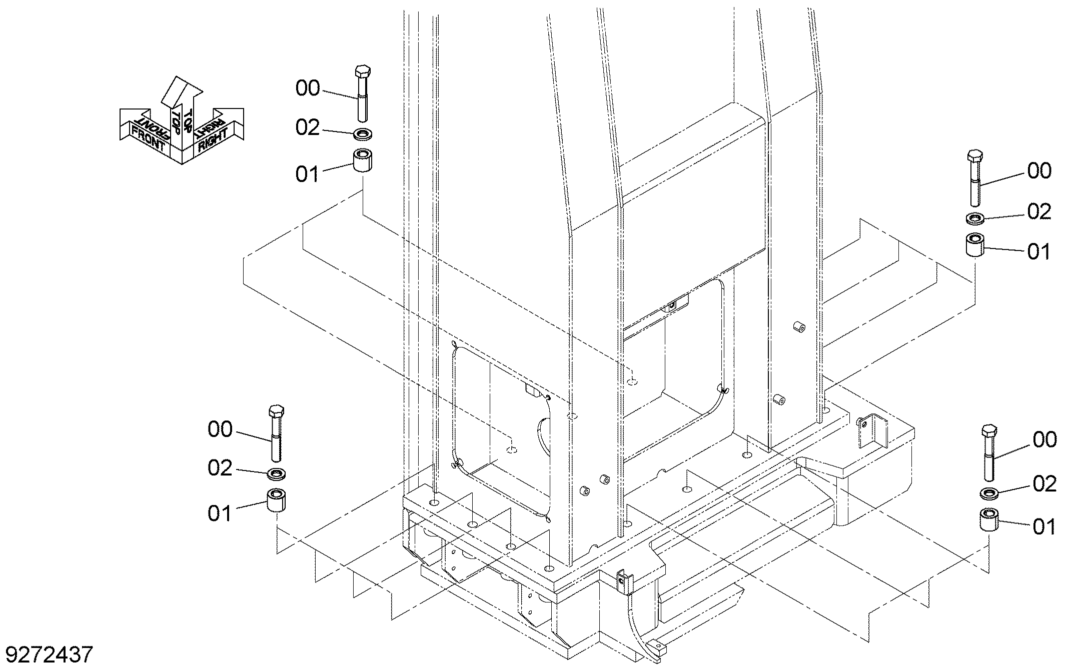 Схема Башенный опора HITACHI ZX400W-3