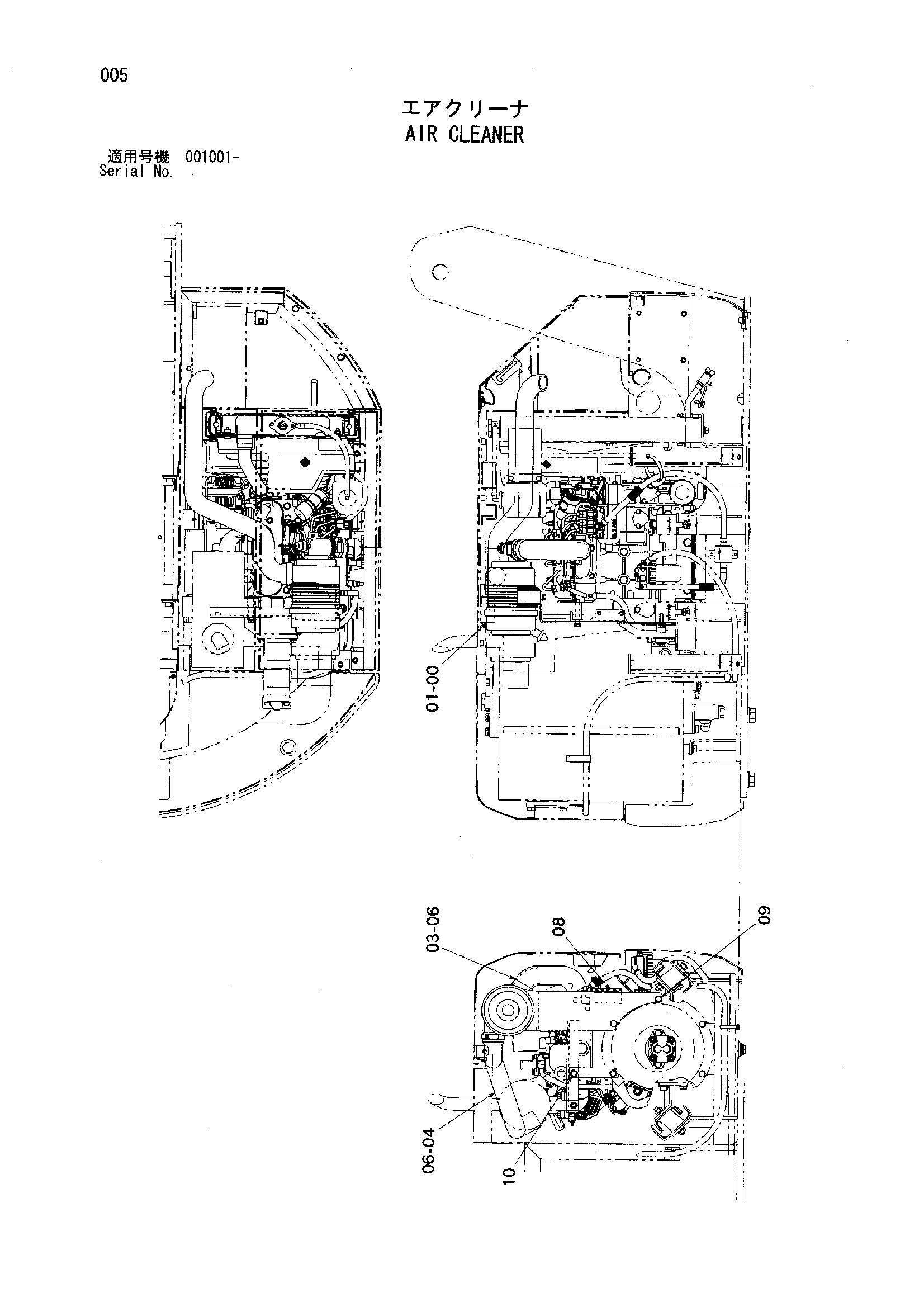Схема Воздушный фильтр HITACHI HX64B-2