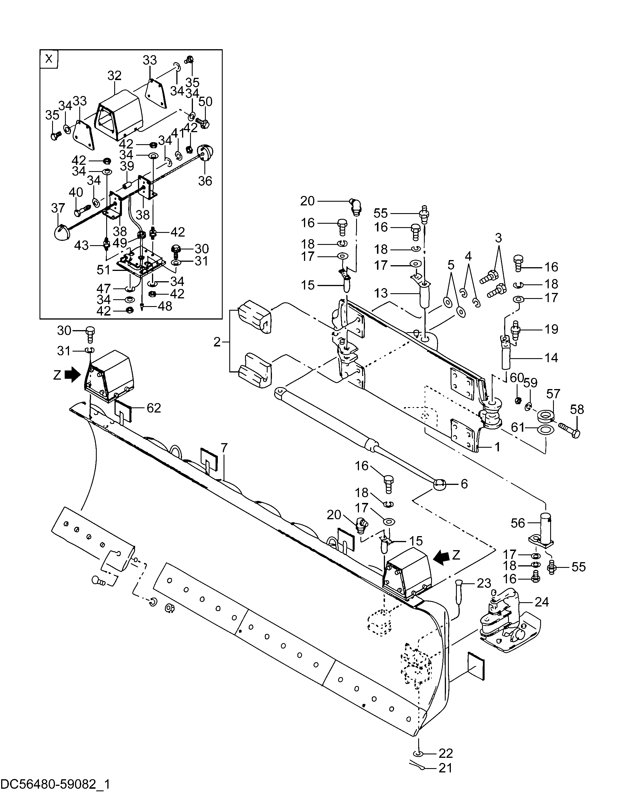Схема Боковой скольжение поворотный плуг (сапр02)(1/3) HITACHI ZW140