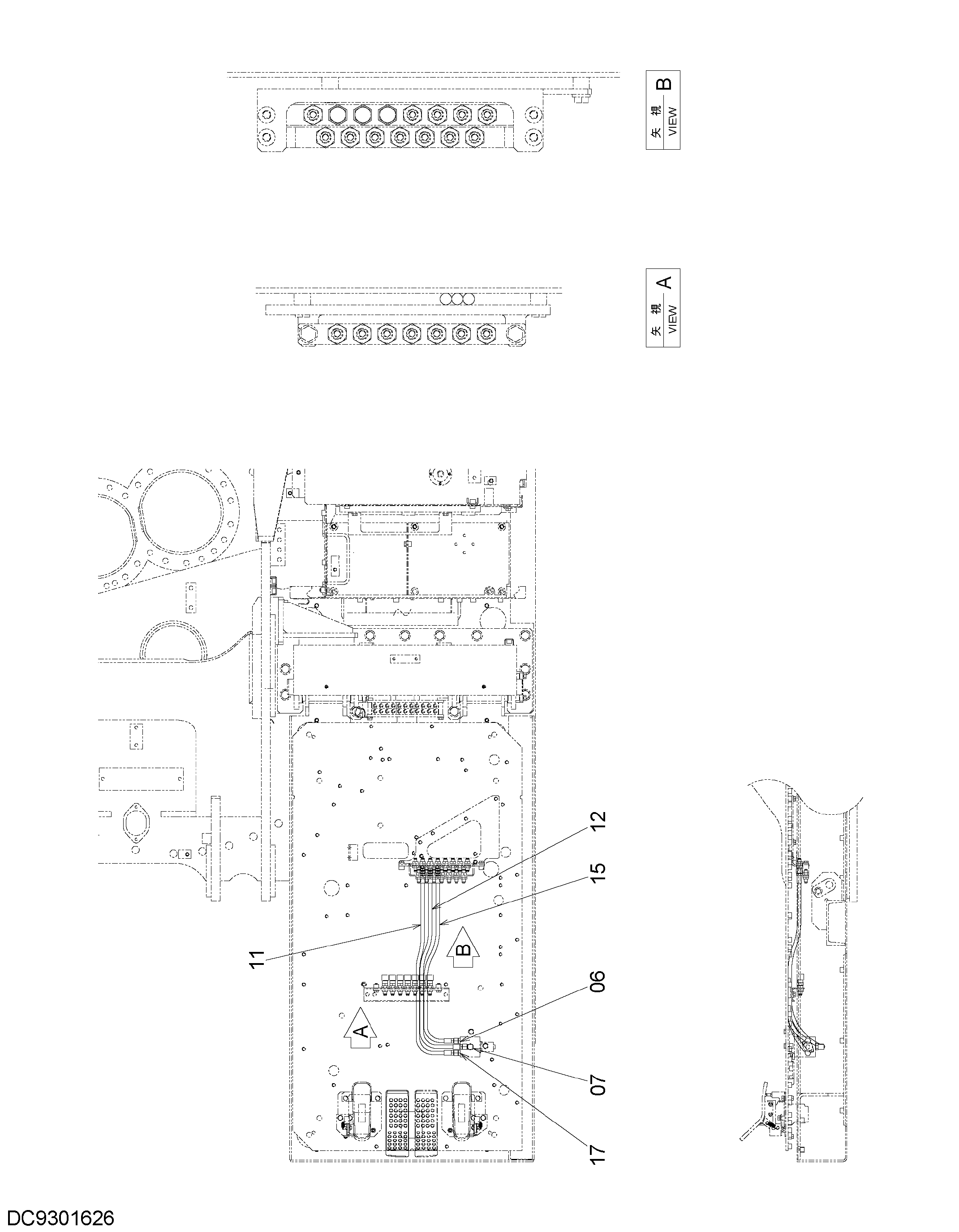 Схема Пилотные гидролинии (10)(пол) HITACHI ZX1800K-3