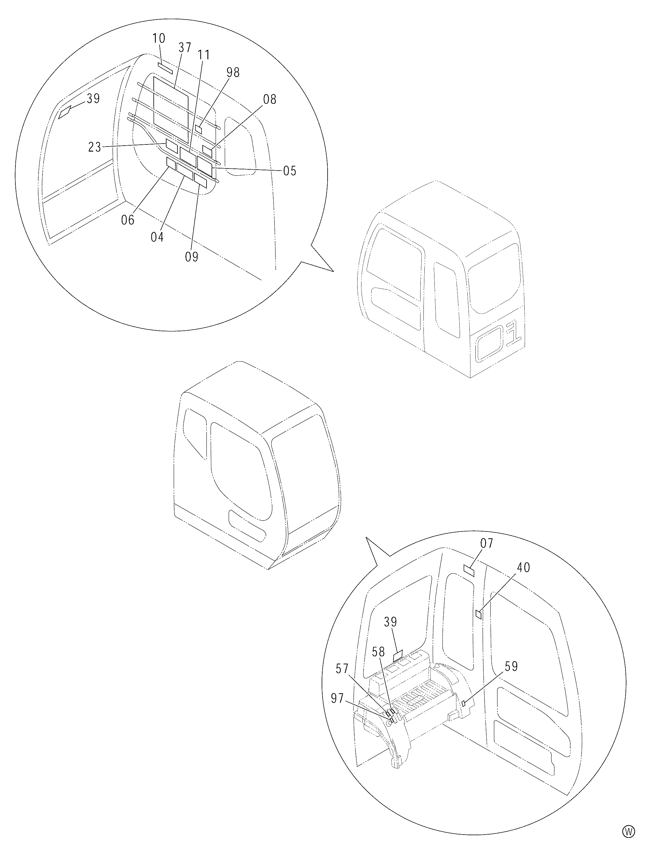 Схема Информационная табличка (1)[NA, Океания: английский]<450, MT> HITACHI ZX450