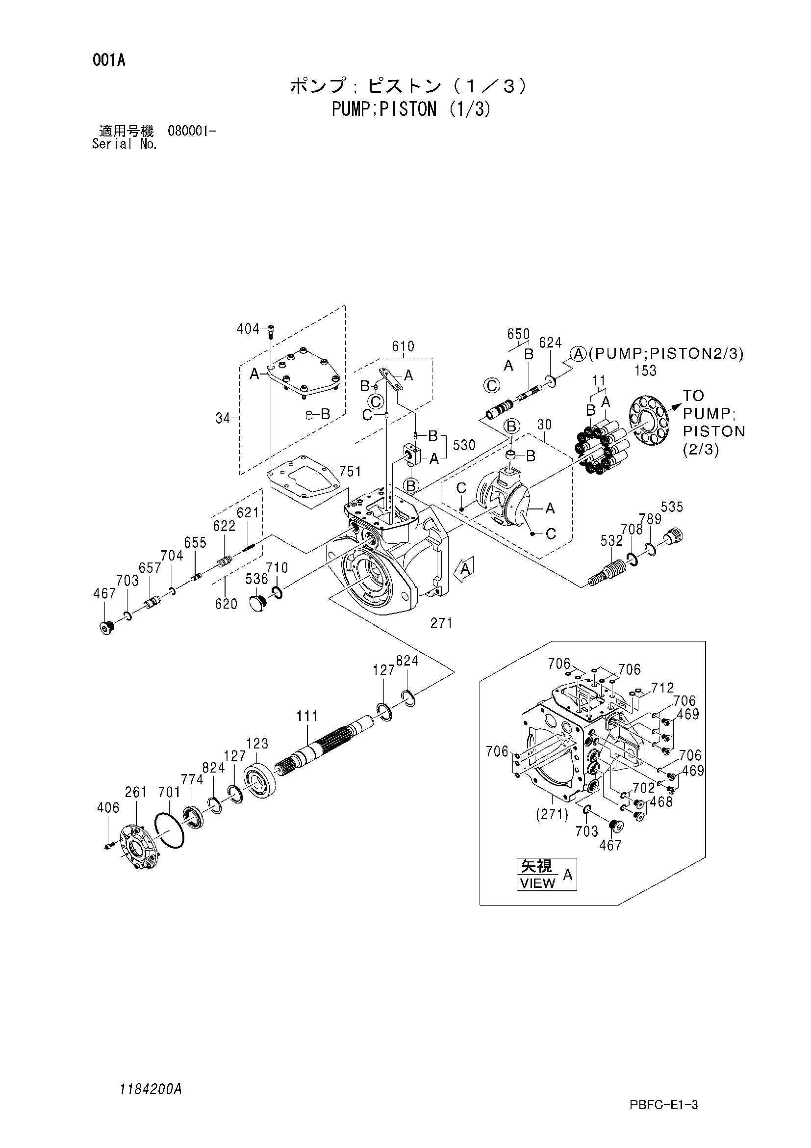 Схема Поршневой насос (1/3) HITACHI ZX85USB-3-HCME