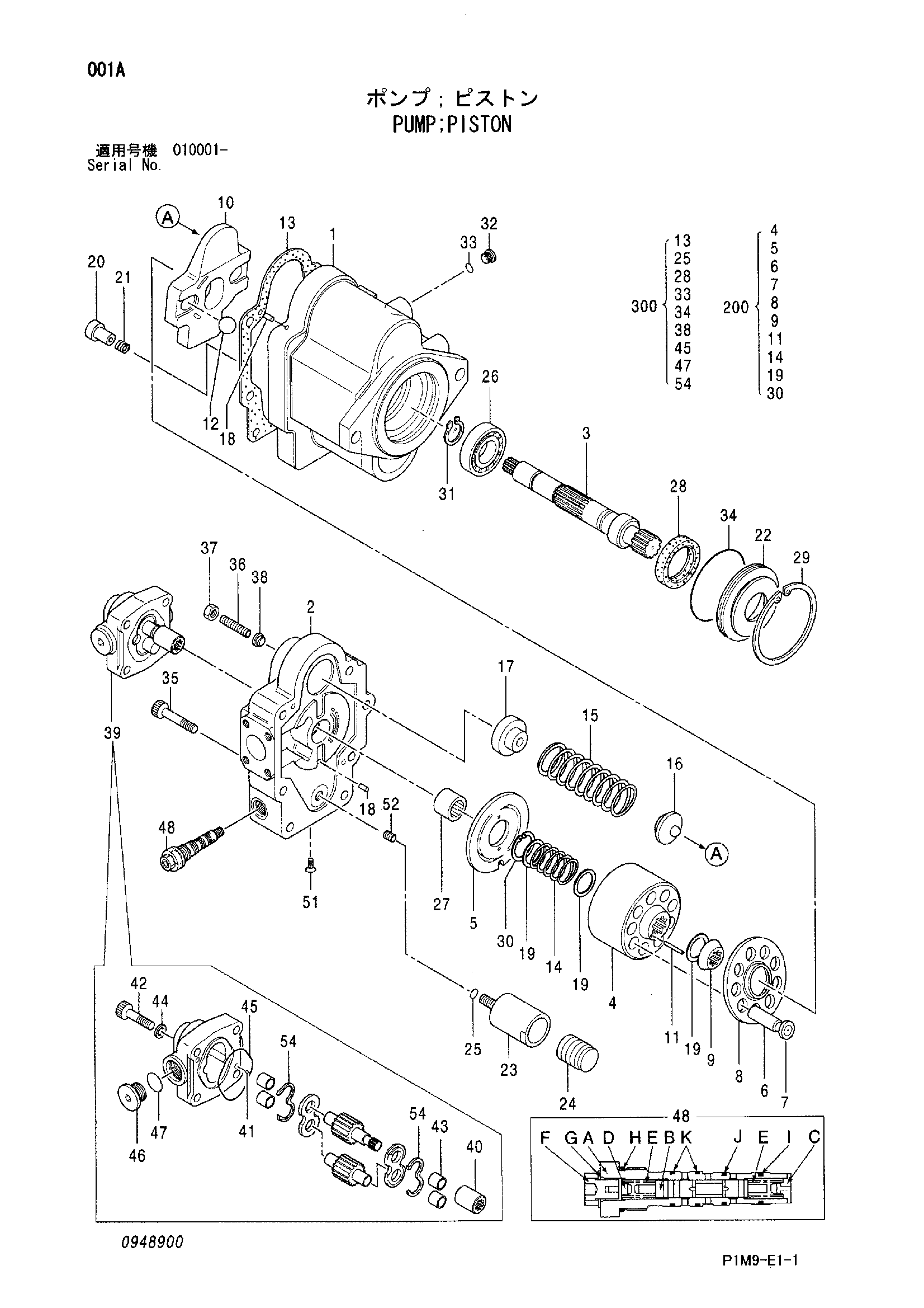 Схема Поршневой насос HITACHI ZX40U-2