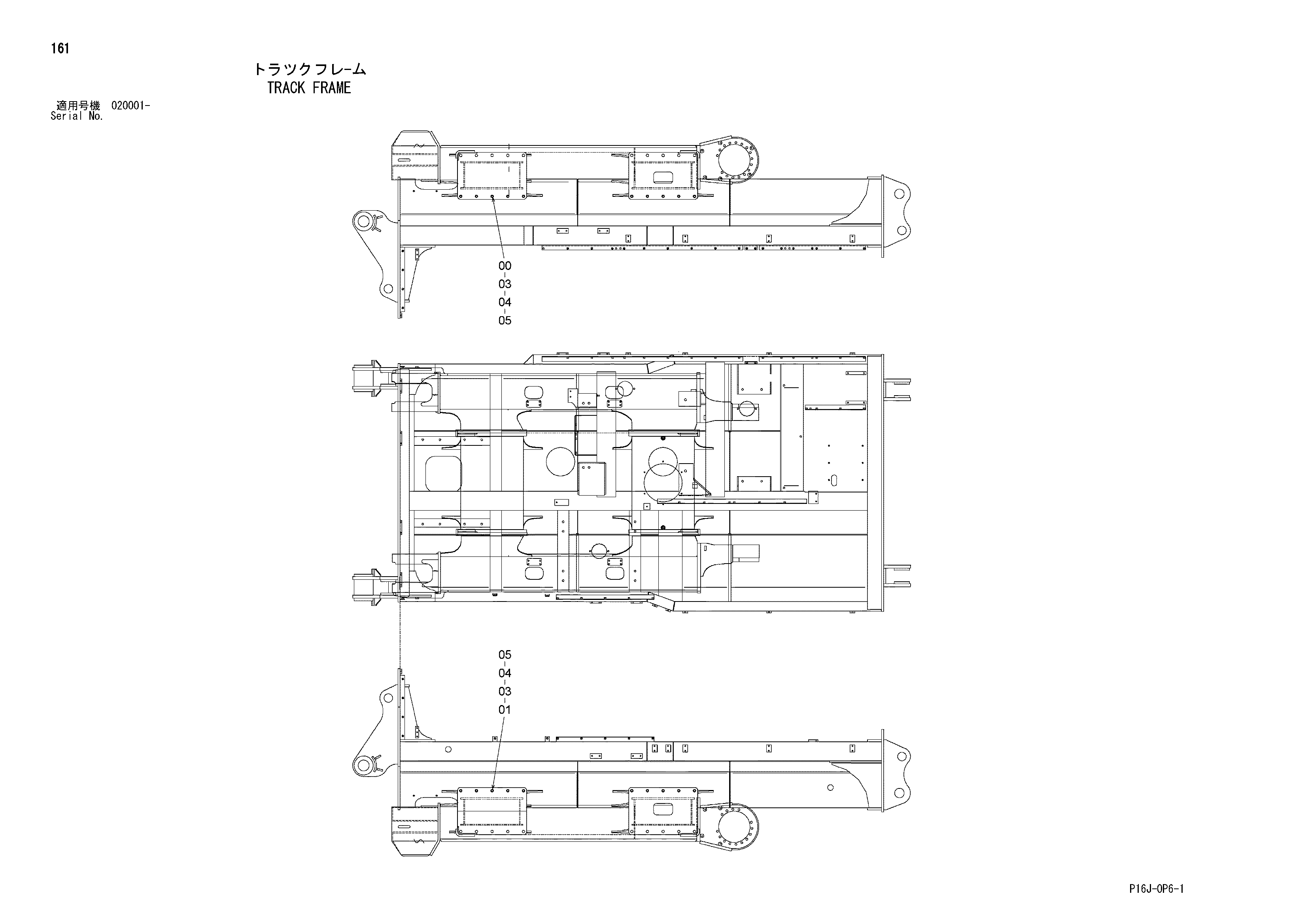 Схема Гусеничная рама HITACHI ZX450