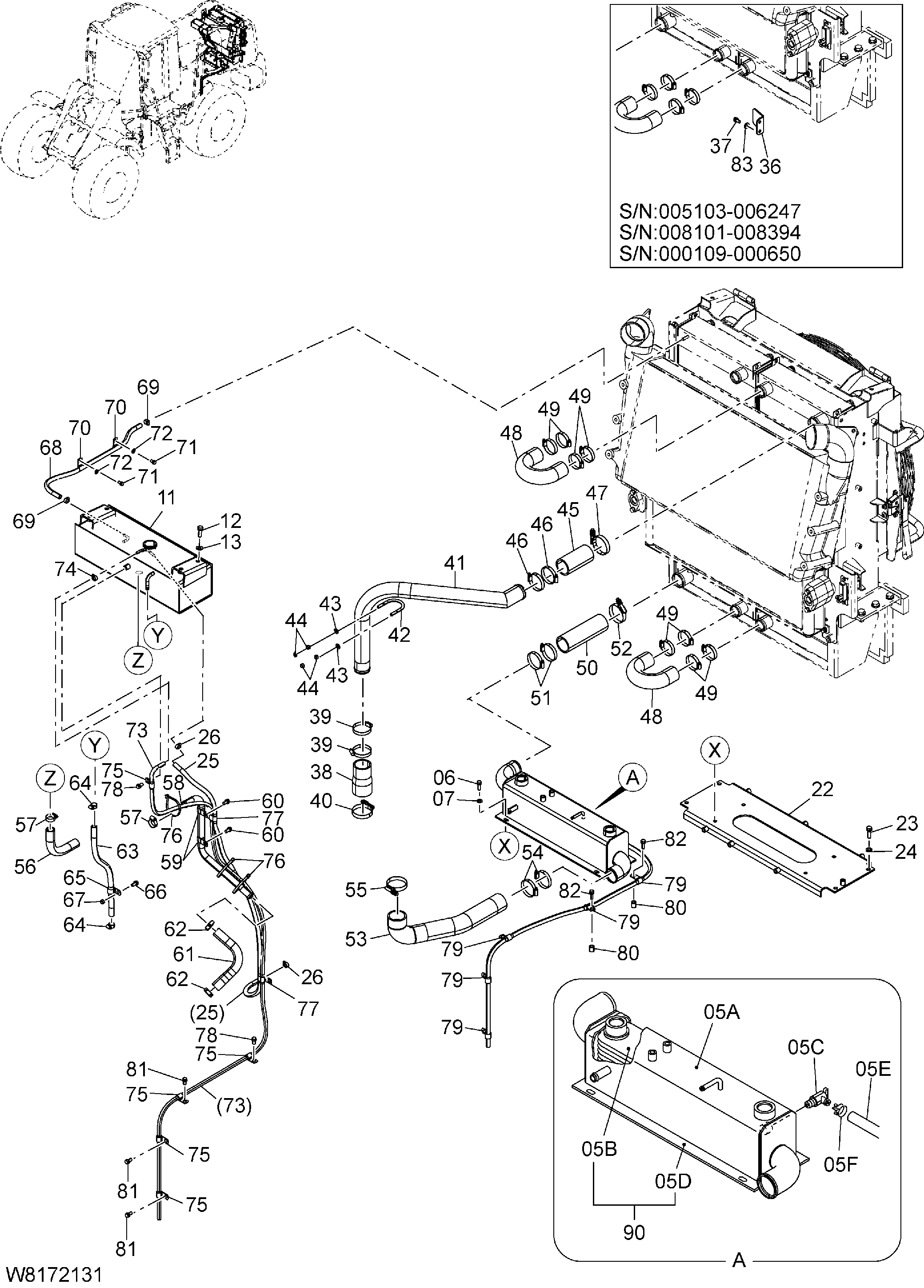 Схема Охлаждение устройство трубопроводы(2) HITACHI ZW310-HCMF