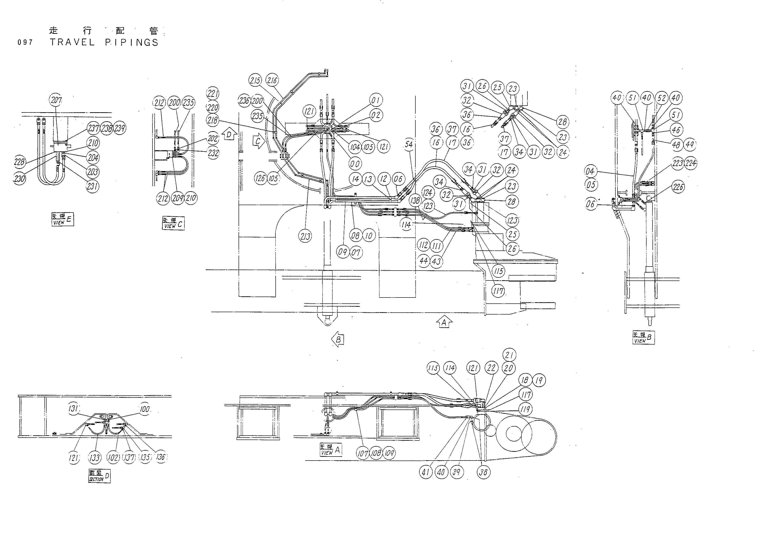 Схема Ход трубопроводы HITACHI KH1000