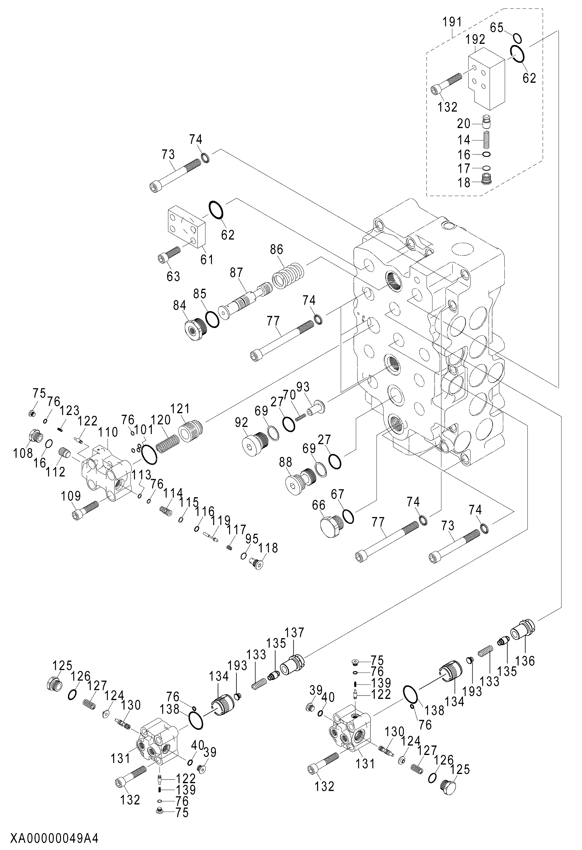 Схема Гидрораспределитель (4/4) HITACHI ZX850LC-3-DH