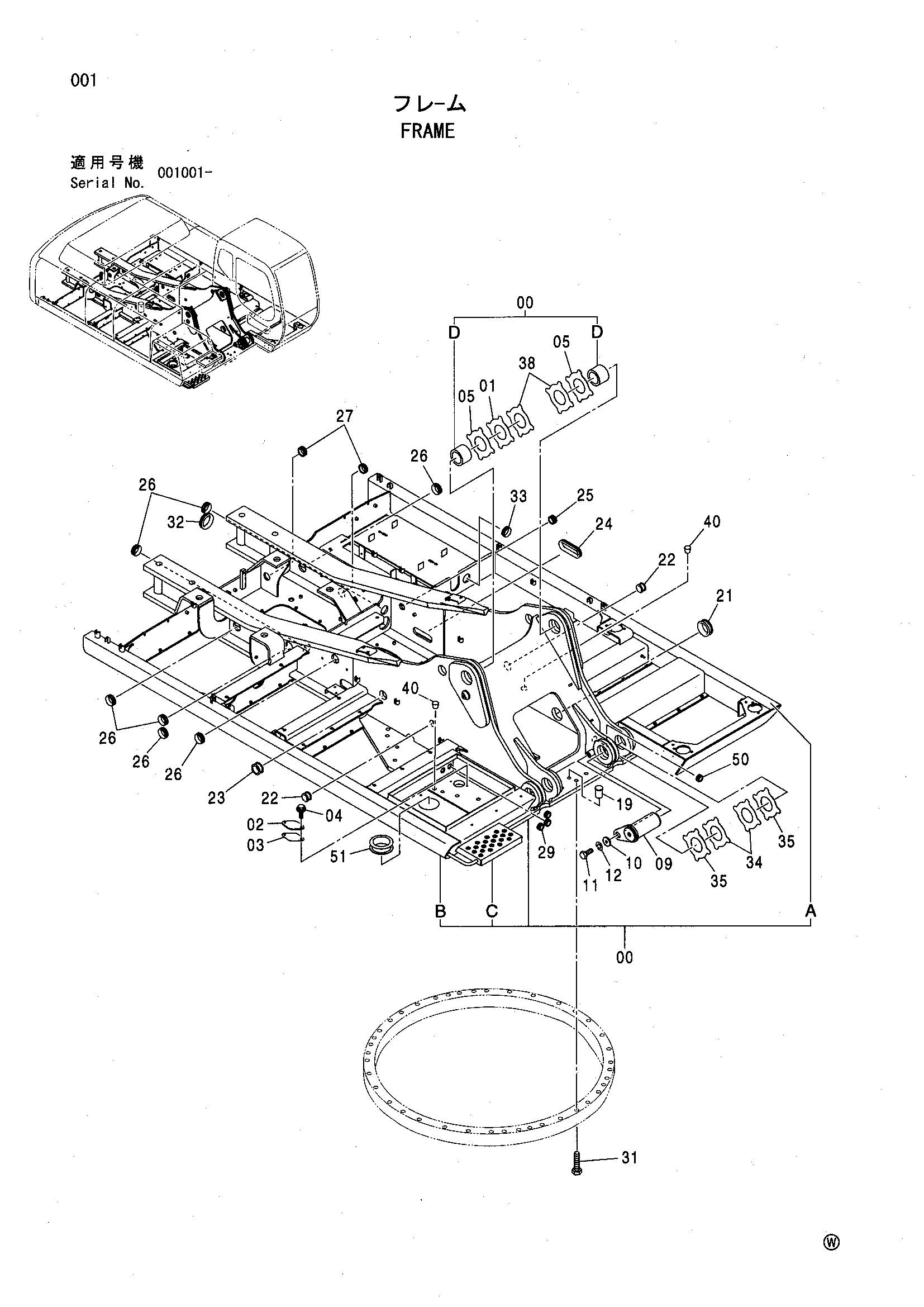 Схема Рама HITACHI ZX380HH