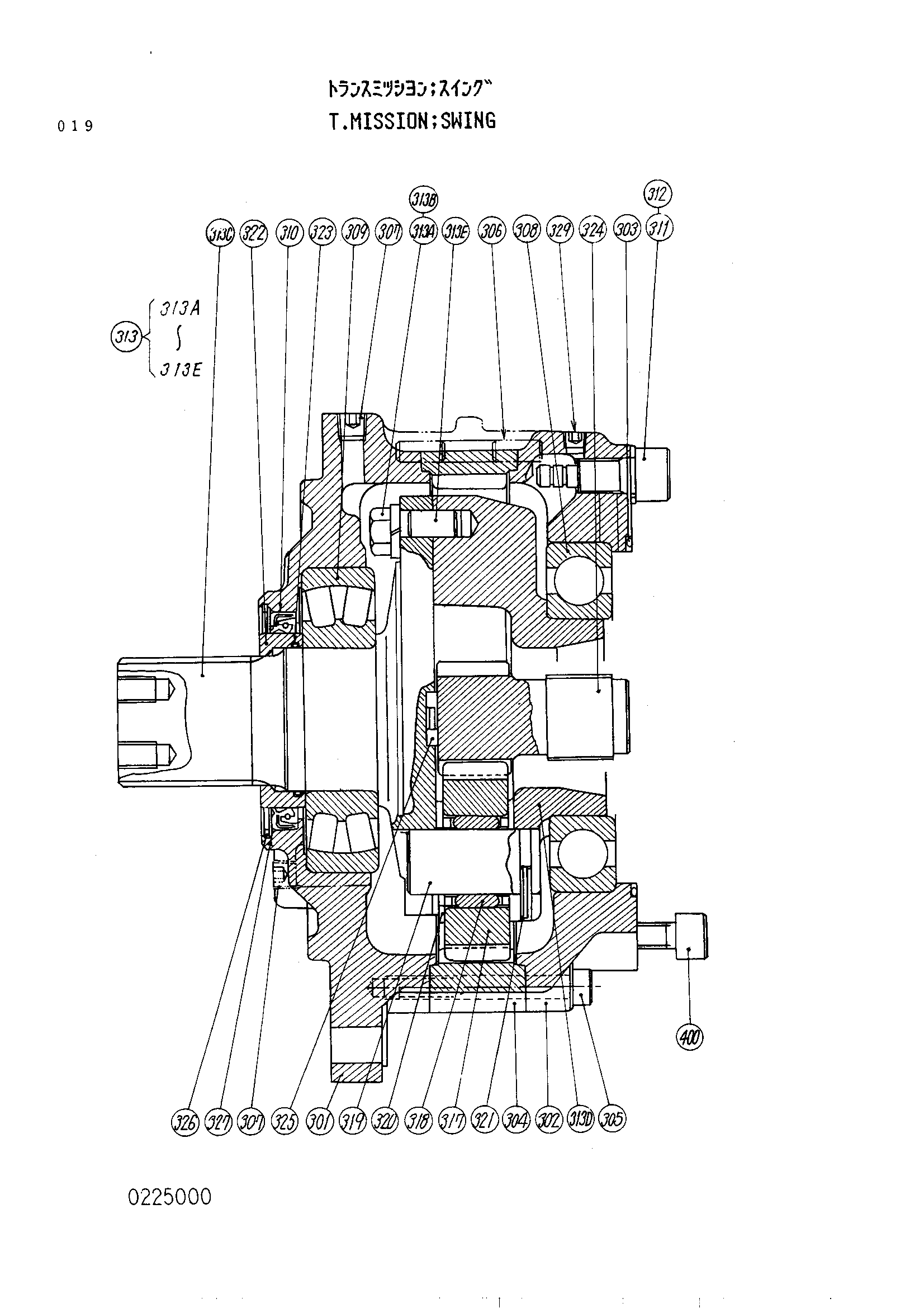 Схема Механизм поворота HITACHI UH033
