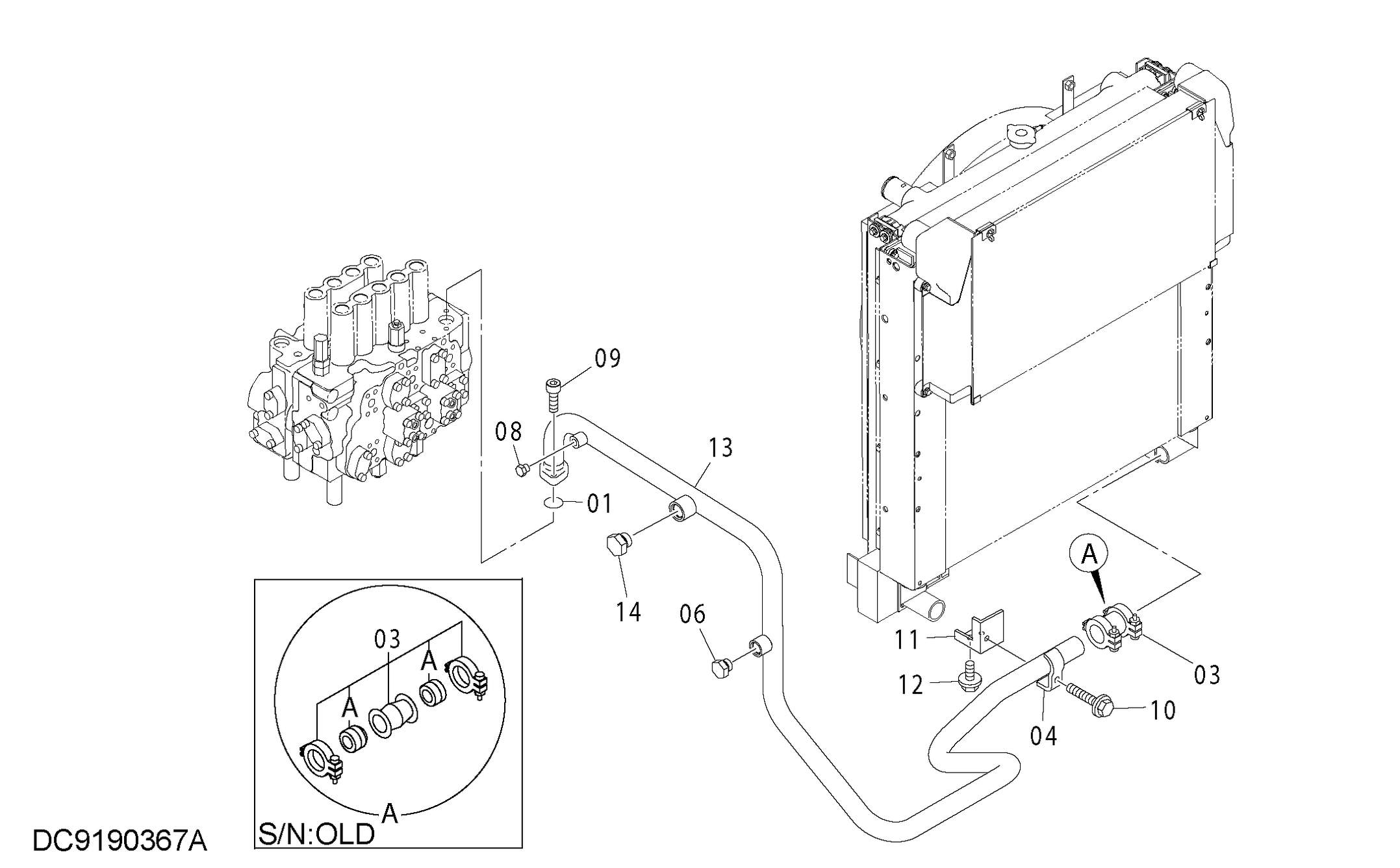 Схема Обратные трубопроводы (2) HITACHI ZX250LCK-3G