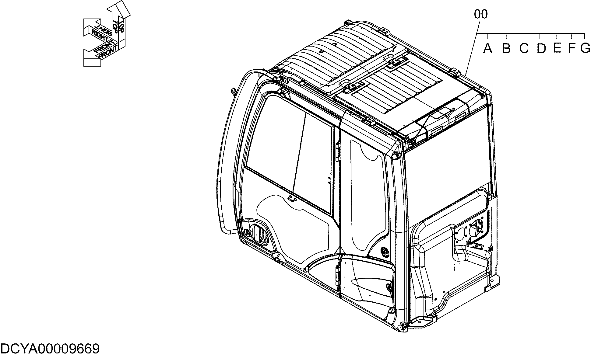 Схема Кабина (сателлите коммуникатионс) HITACHI ZX280LC-5G