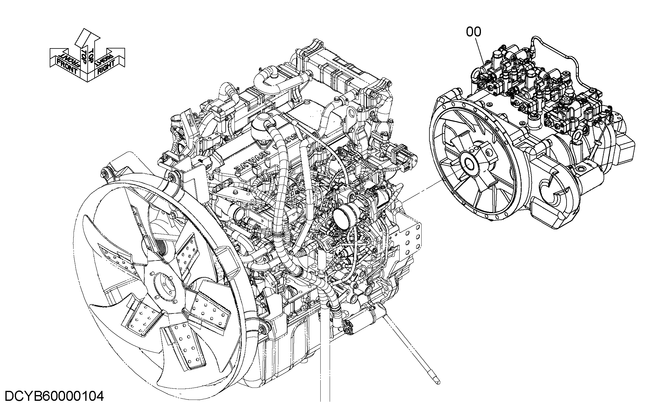 Схема Насосный агрегат HITACHI ZX250LCN-5B