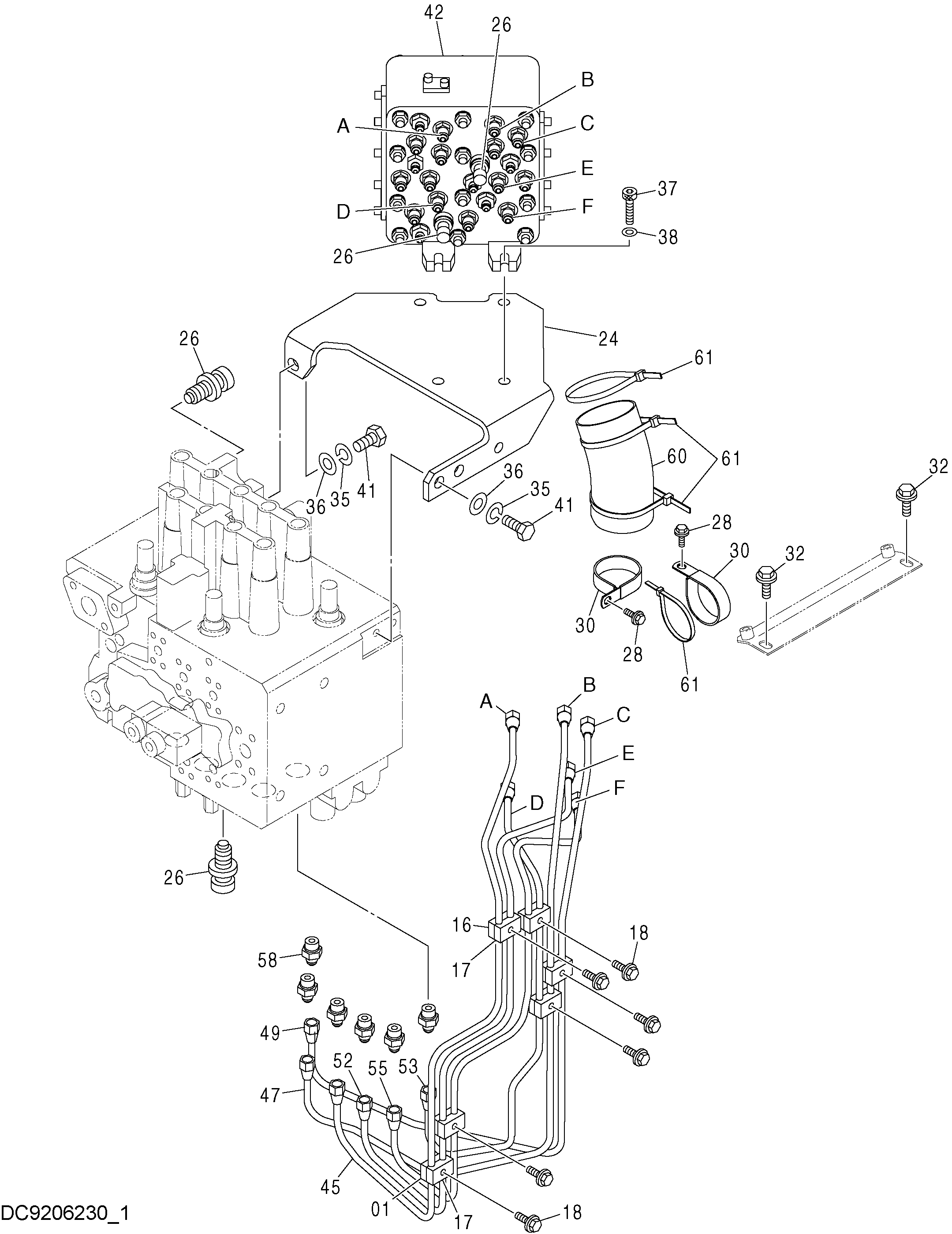 Схема Пилотные гидролинии (5-1) HITACHI ZX160