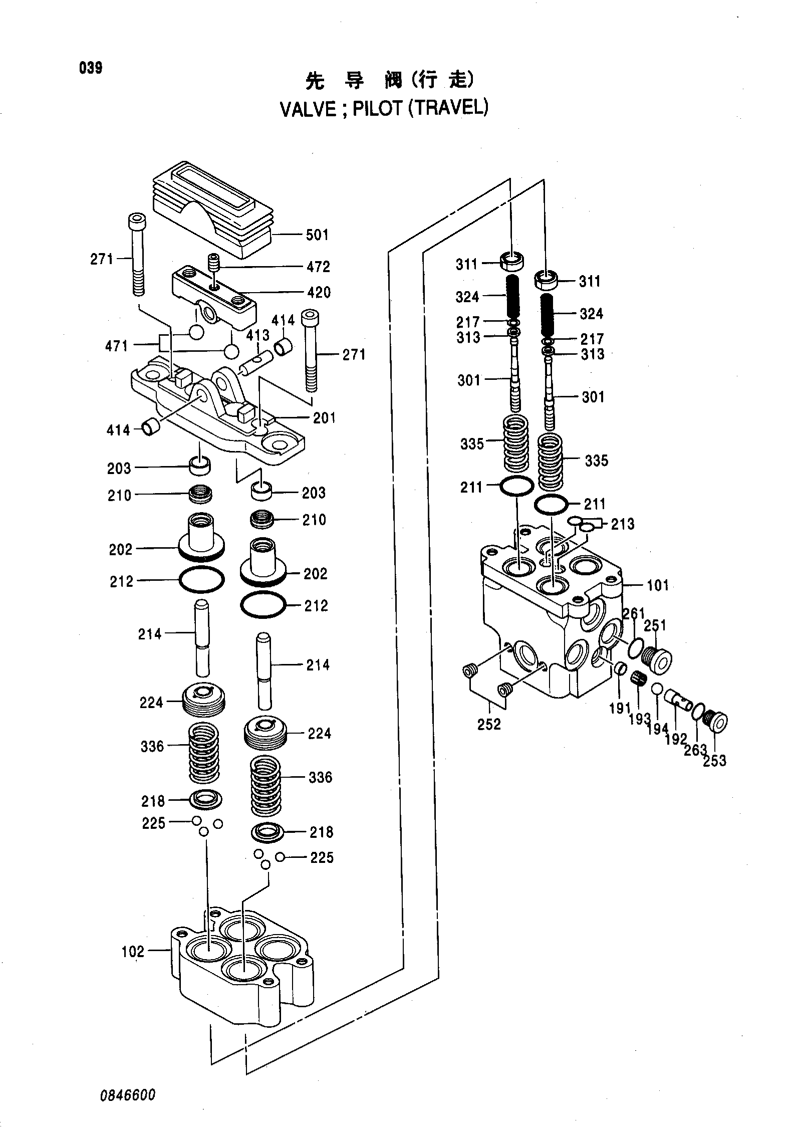 Схема Пилотный клапан ( ход ) HITACHI ZX55UR-HHE