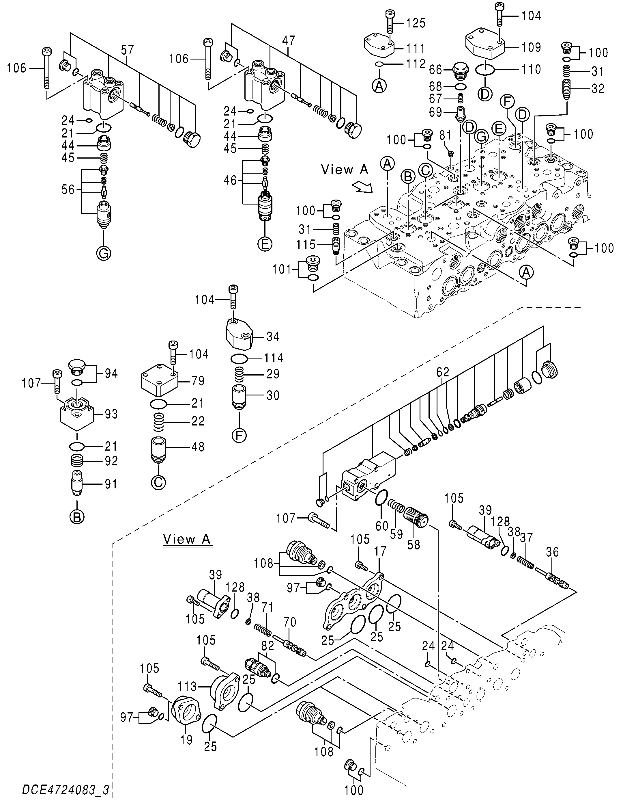 Схема Гидрораспределитель (3/5) HITACHI ZH200LC-A