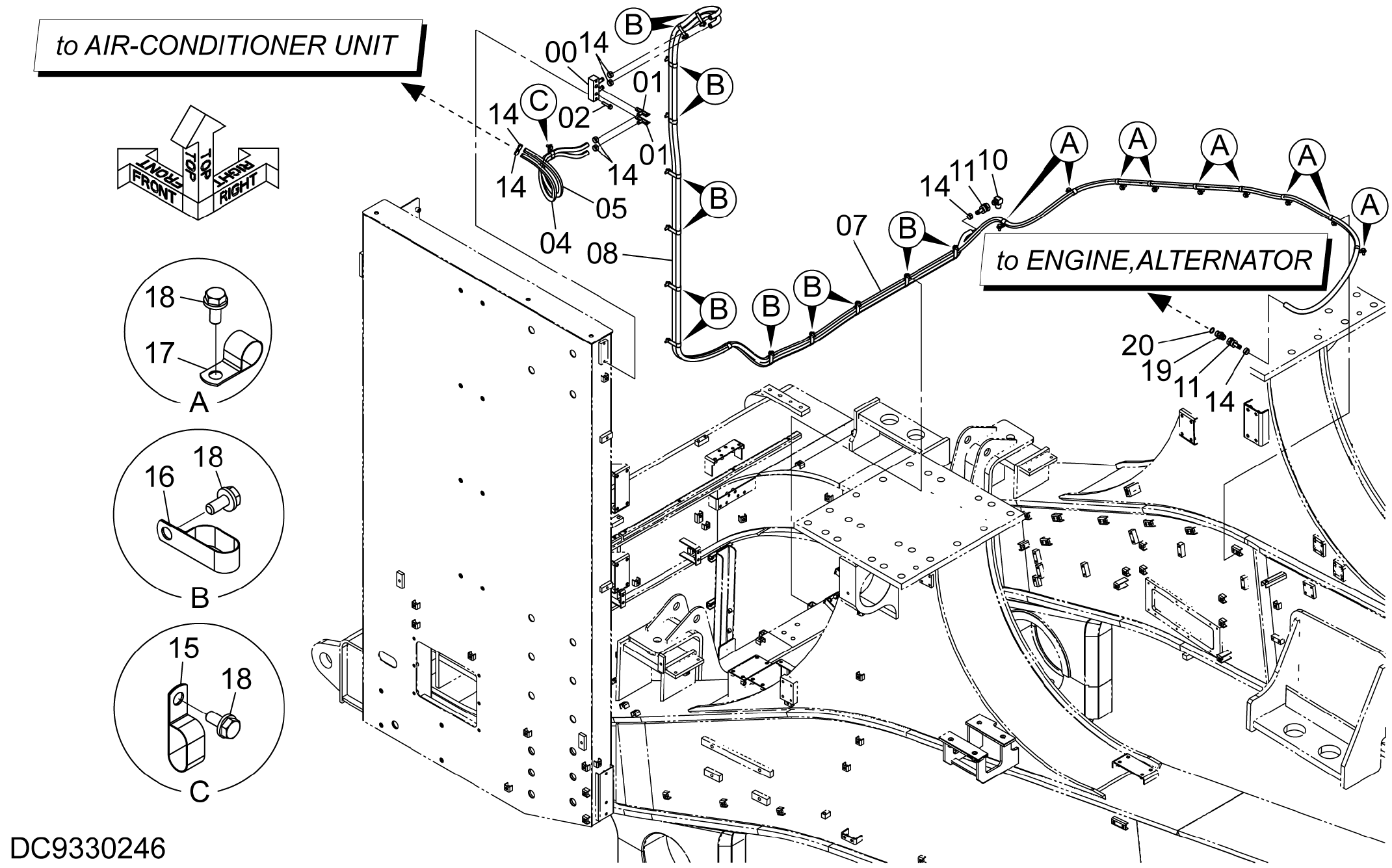 Схема Отопитель трубопроводы HITACHI EH5000AC-3-C