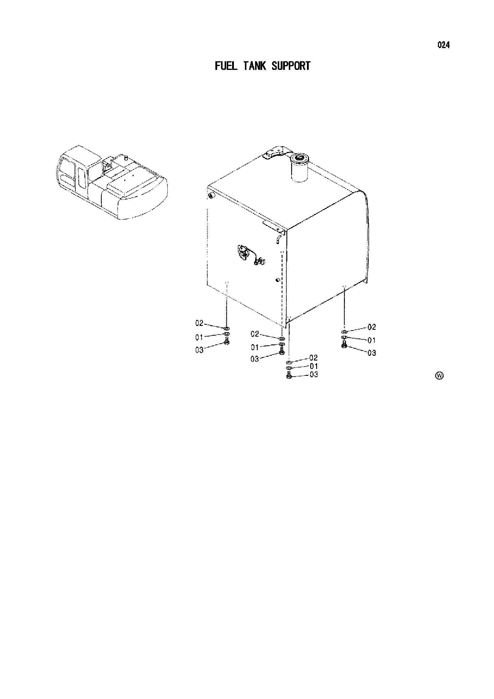 Схема Топливный бак опора HITACHI IZX210F