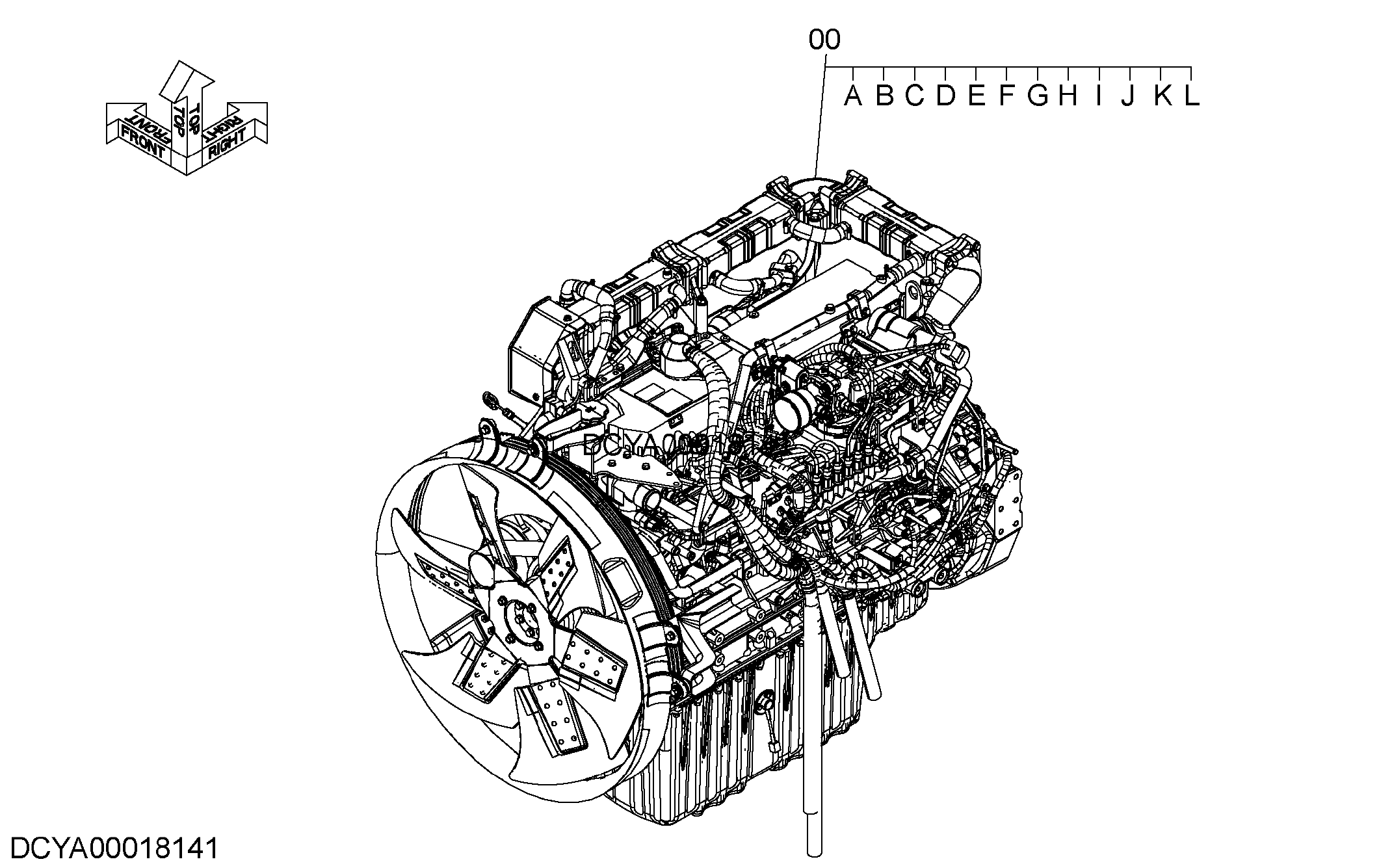 Схема Двигатель HITACHI ZX350LC-5B
