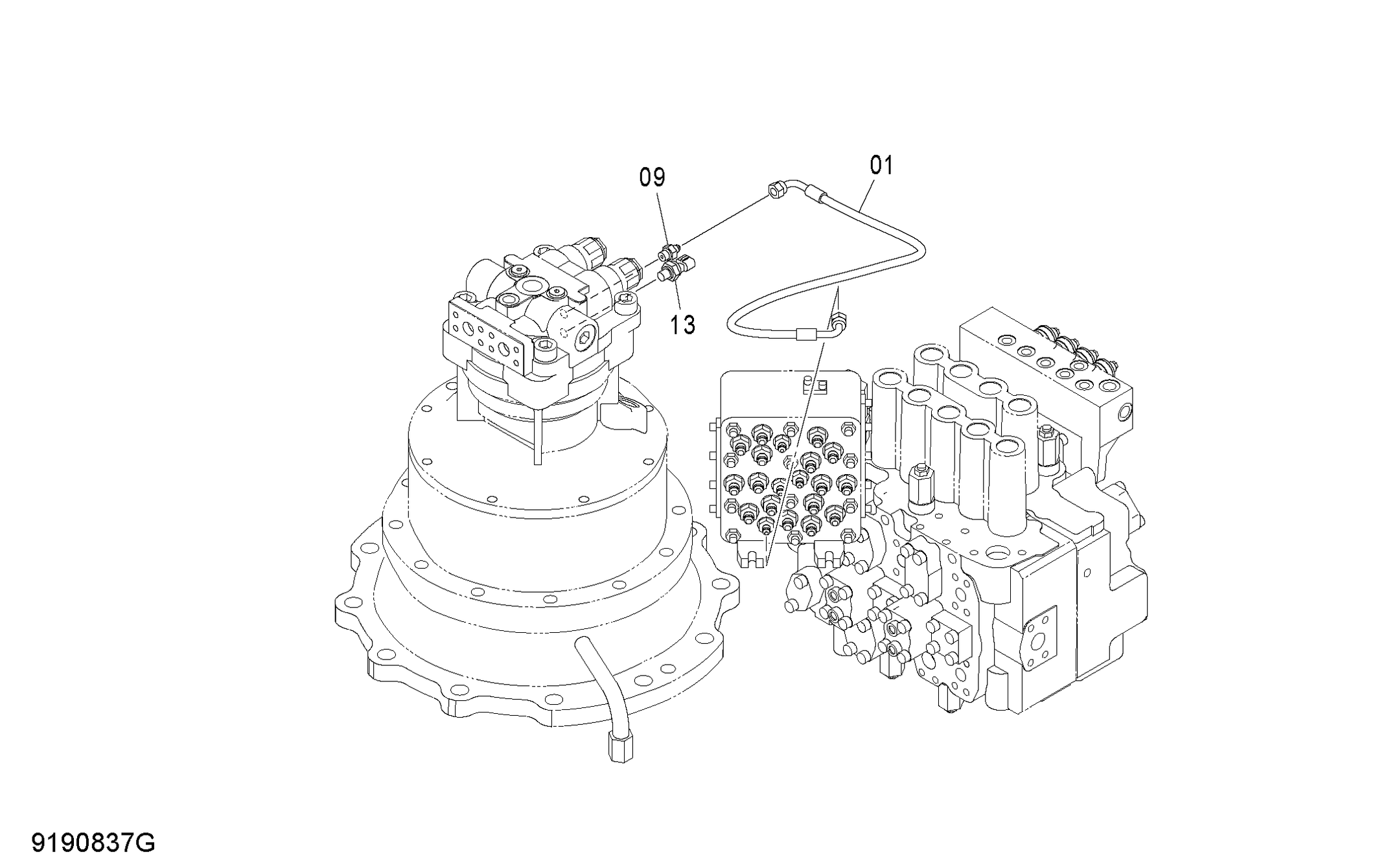 Схема Пилотные гидролинии (C-1) HITACHI ZX240LC-3G