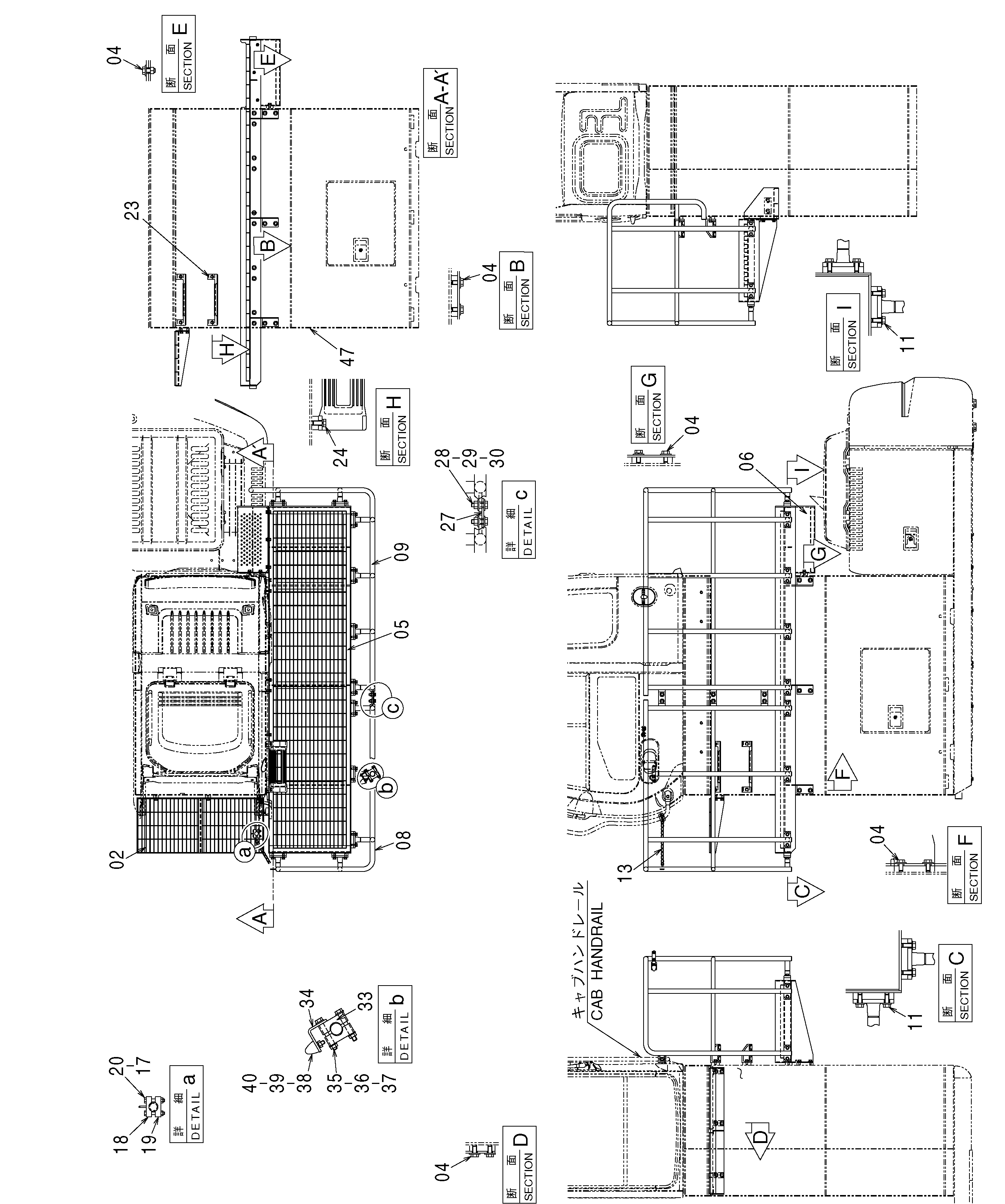 Схема Хигх-моунт кабина галлерй ступень (2.0m) HITACHI ZX330-3G