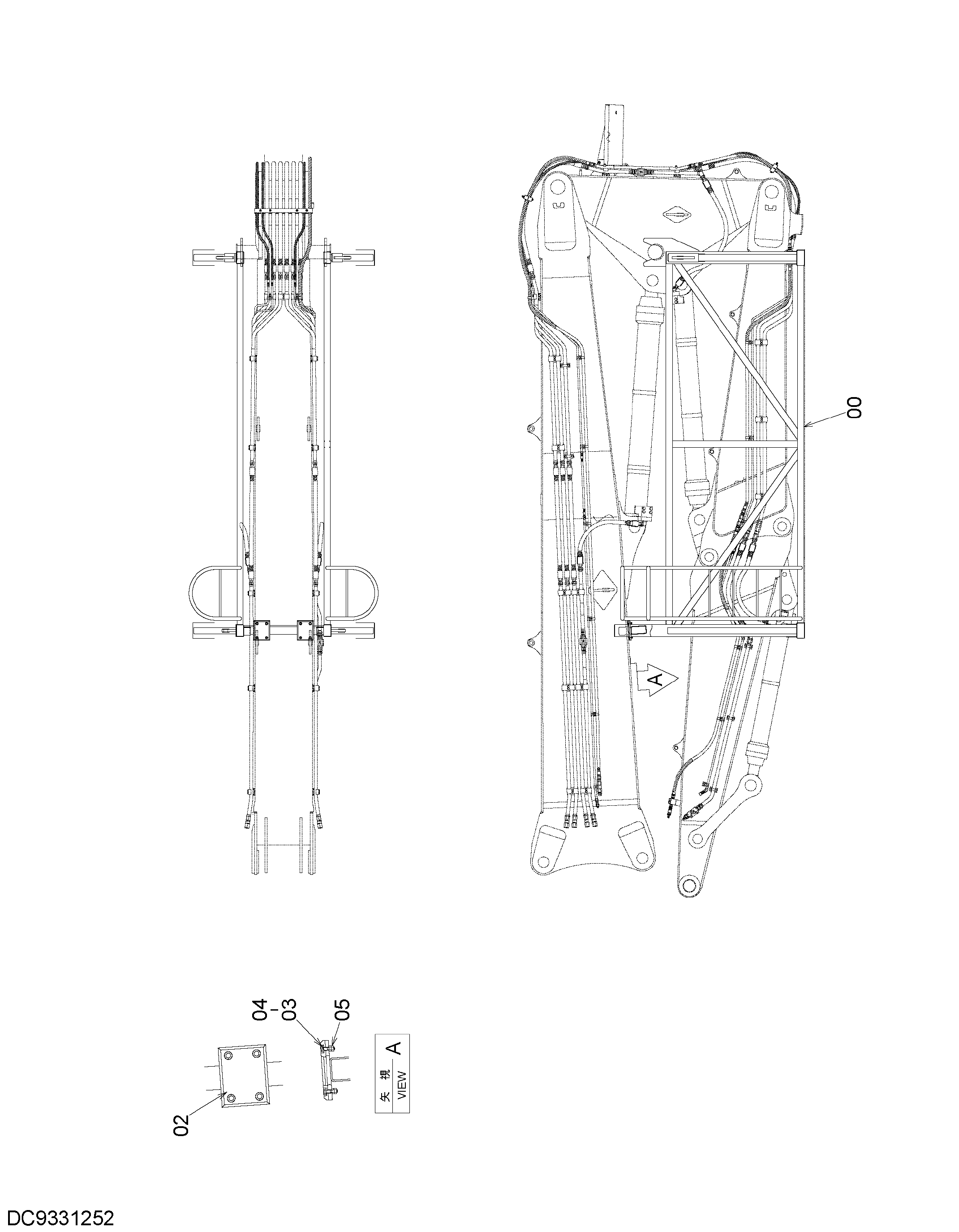 Схема Стойка (верхний стрела OF хигхлифт) HITACHI ZX1800K-3