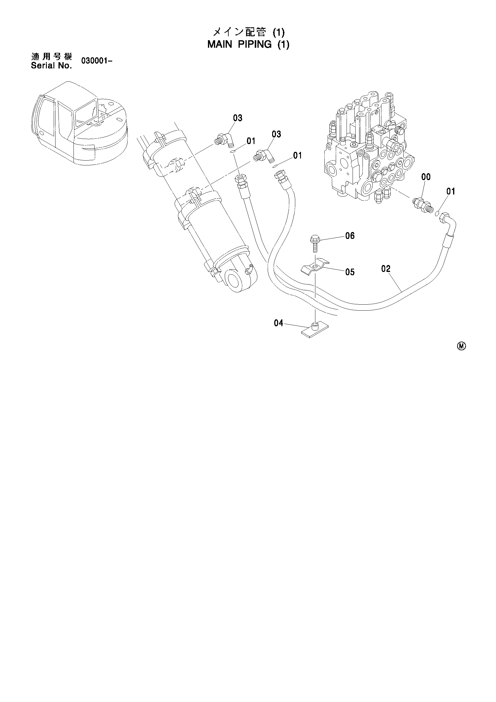 Схема Основные гидролинии (1) HITACHI ZX75US
