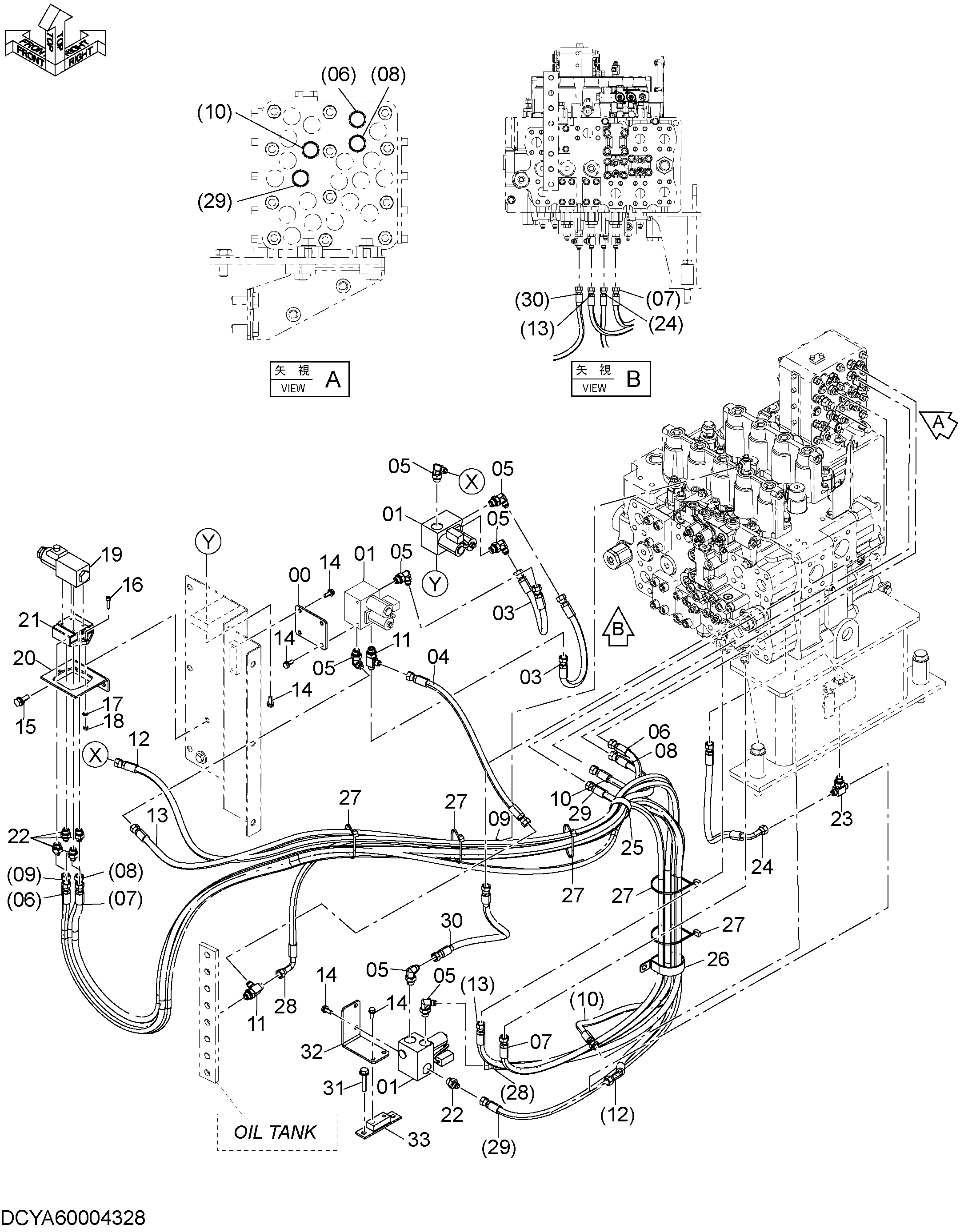 Схема Пилотные гидролинии (1)MB HITACHI ZX470LCH-5B