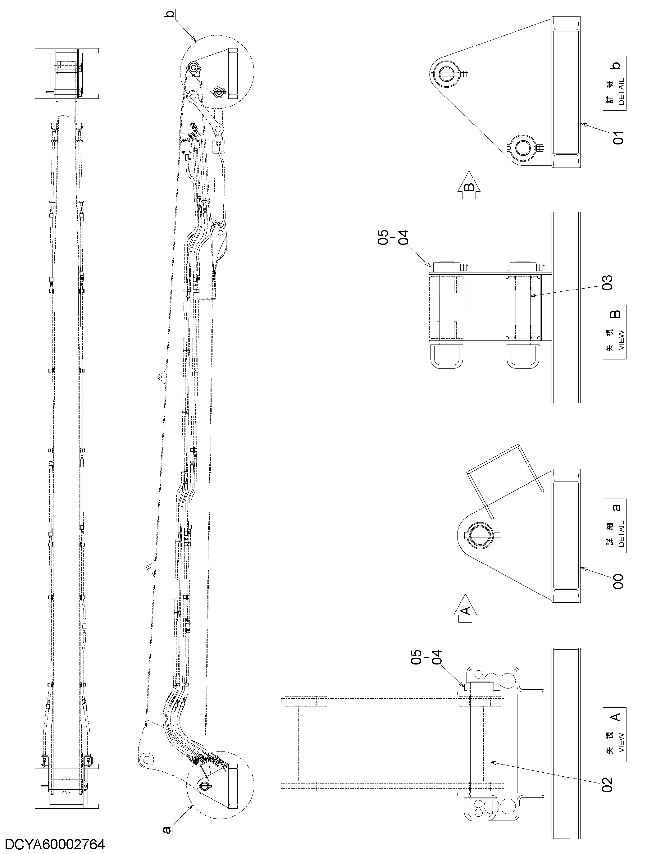Схема Стойка (верхний рукоять 11.3m) HITACHI ZX1800K-3