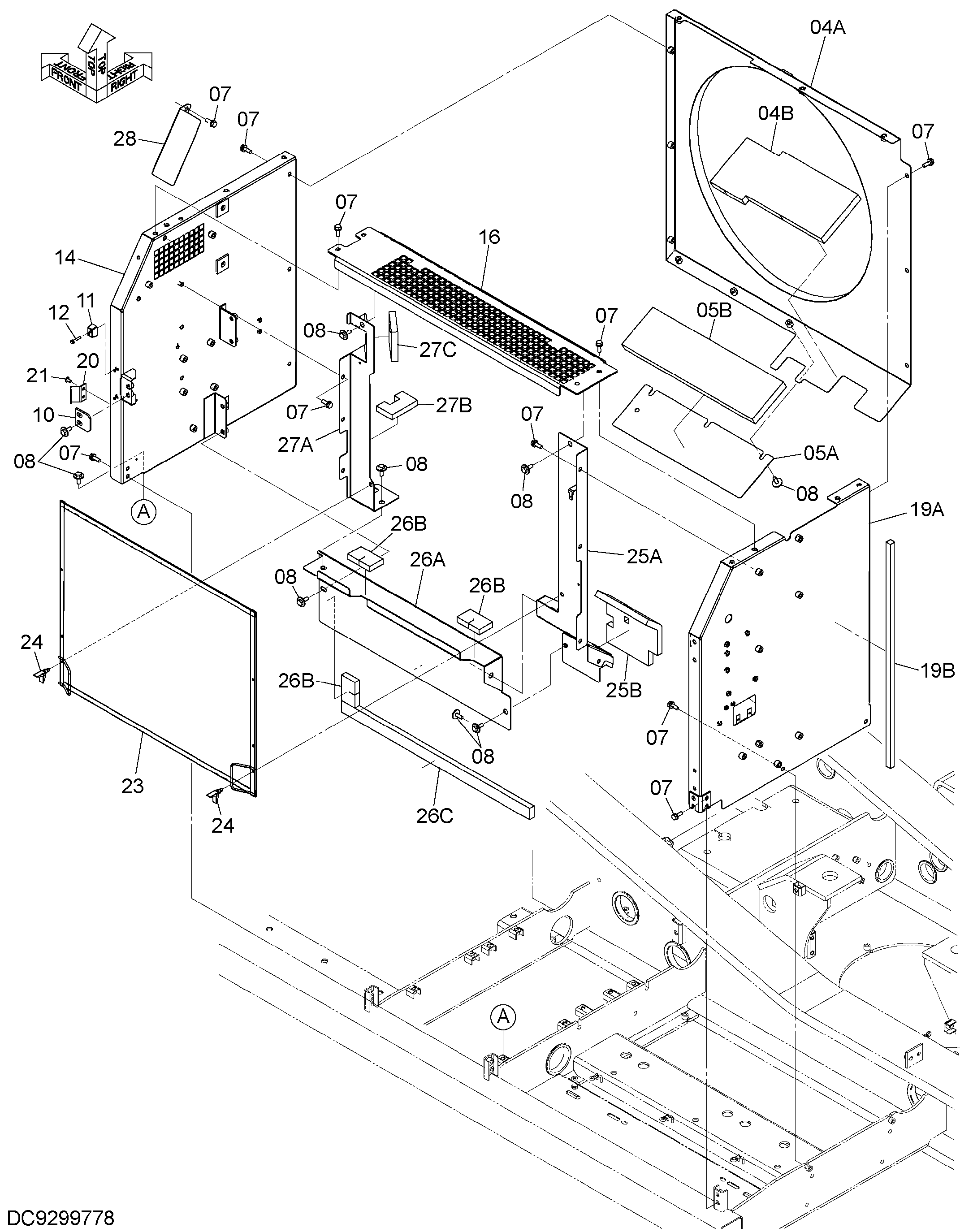 Схема Крышка (5) HITACHI ZX350LCN-5B