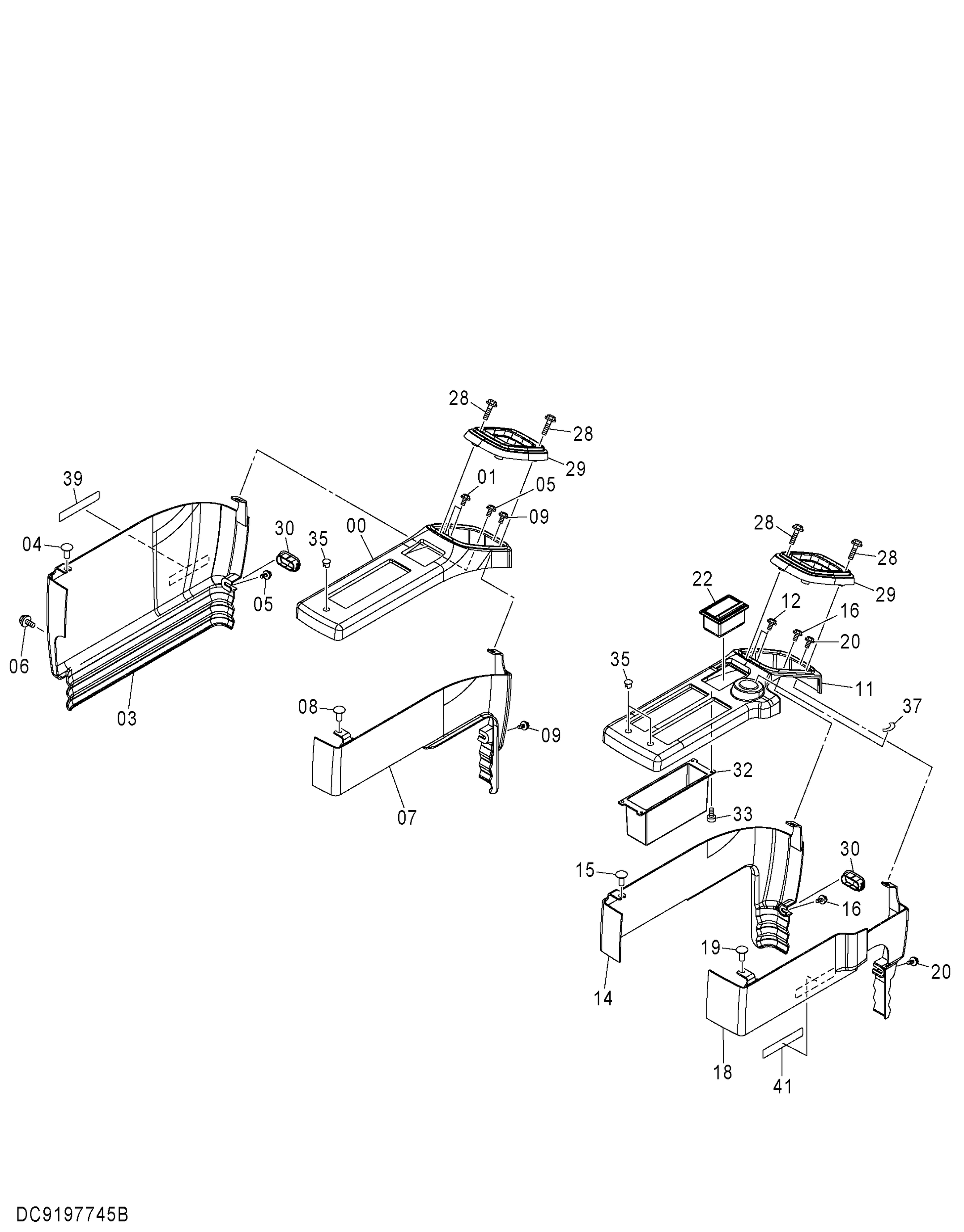 Схема Консоль крышка HITACHI ZX250LCK-3G