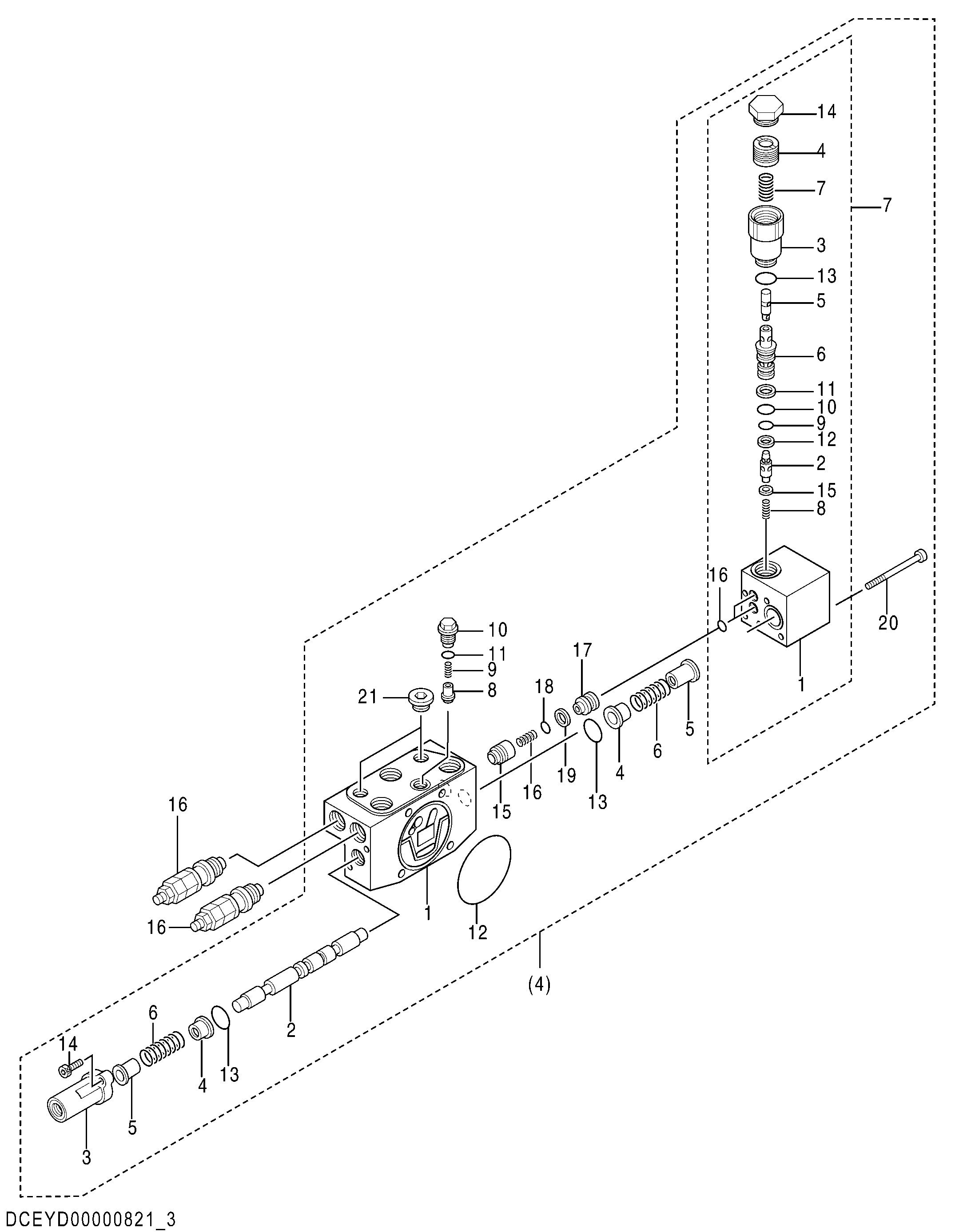 Схема Золотник секция (стрела) HITACHI ZX35U-5N