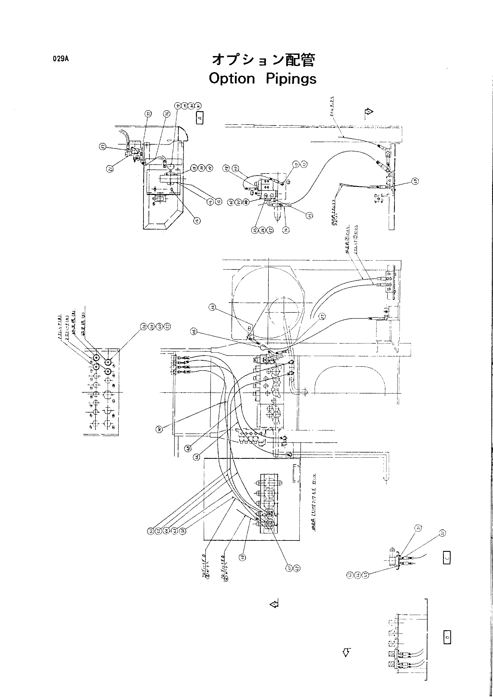 Схема Дополнительное оборудование трубопроводы HITACHI HR420