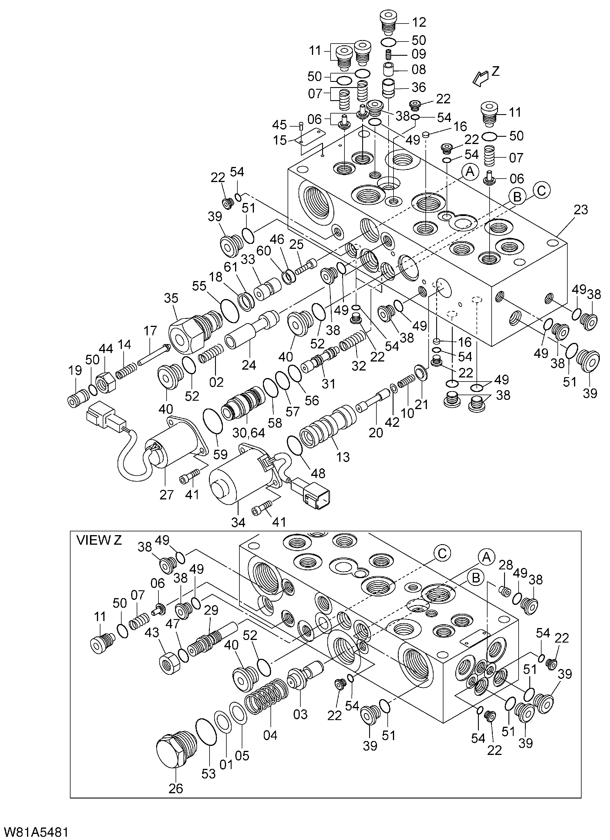 Схема Клапан кхарге HITACHI ZW250-HCMF