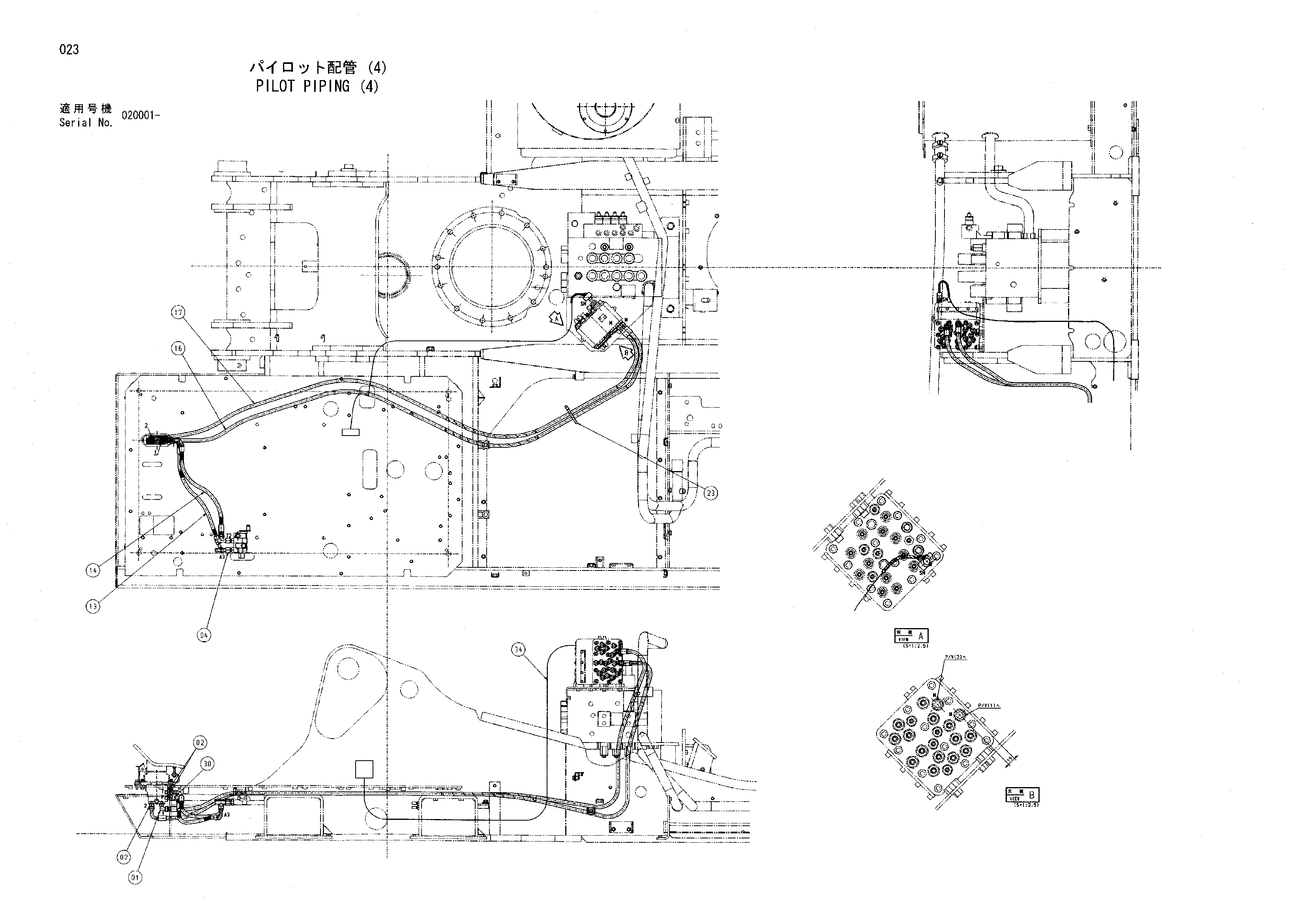 Схема Пилотные гидролинии (4) HITACHI ZX270