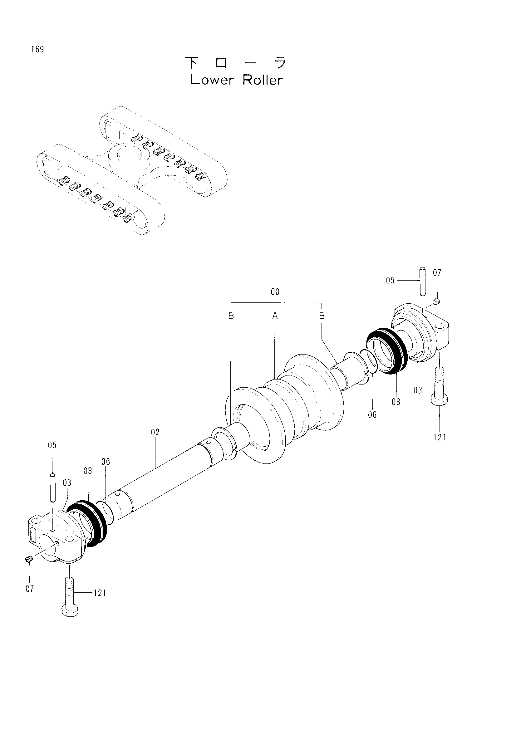 Схема Опорный каток HITACHI EX120K-2