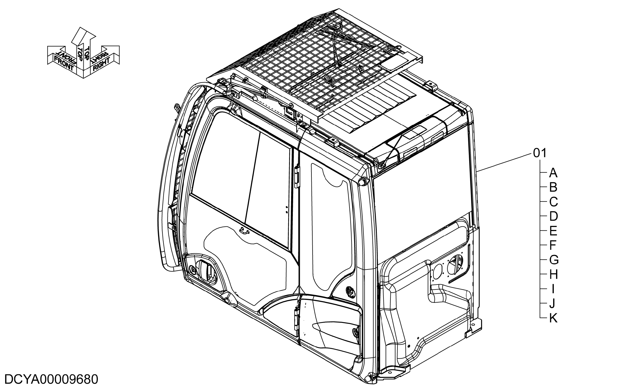 Схема K кабина (мобиле коммуникатионс)(с полный защита) HITACHI ZX250LCK-5G