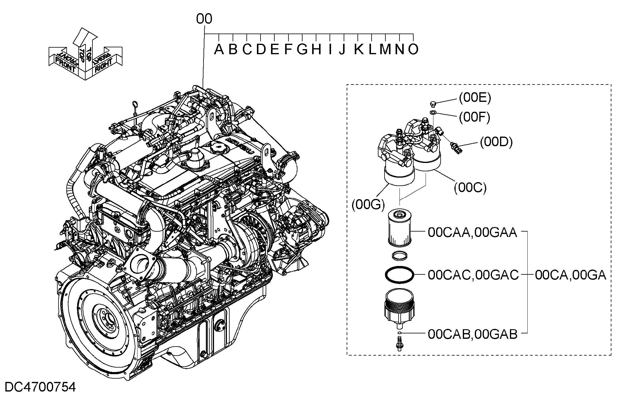 Схема Двигатель HITACHI ZX470LC-5B