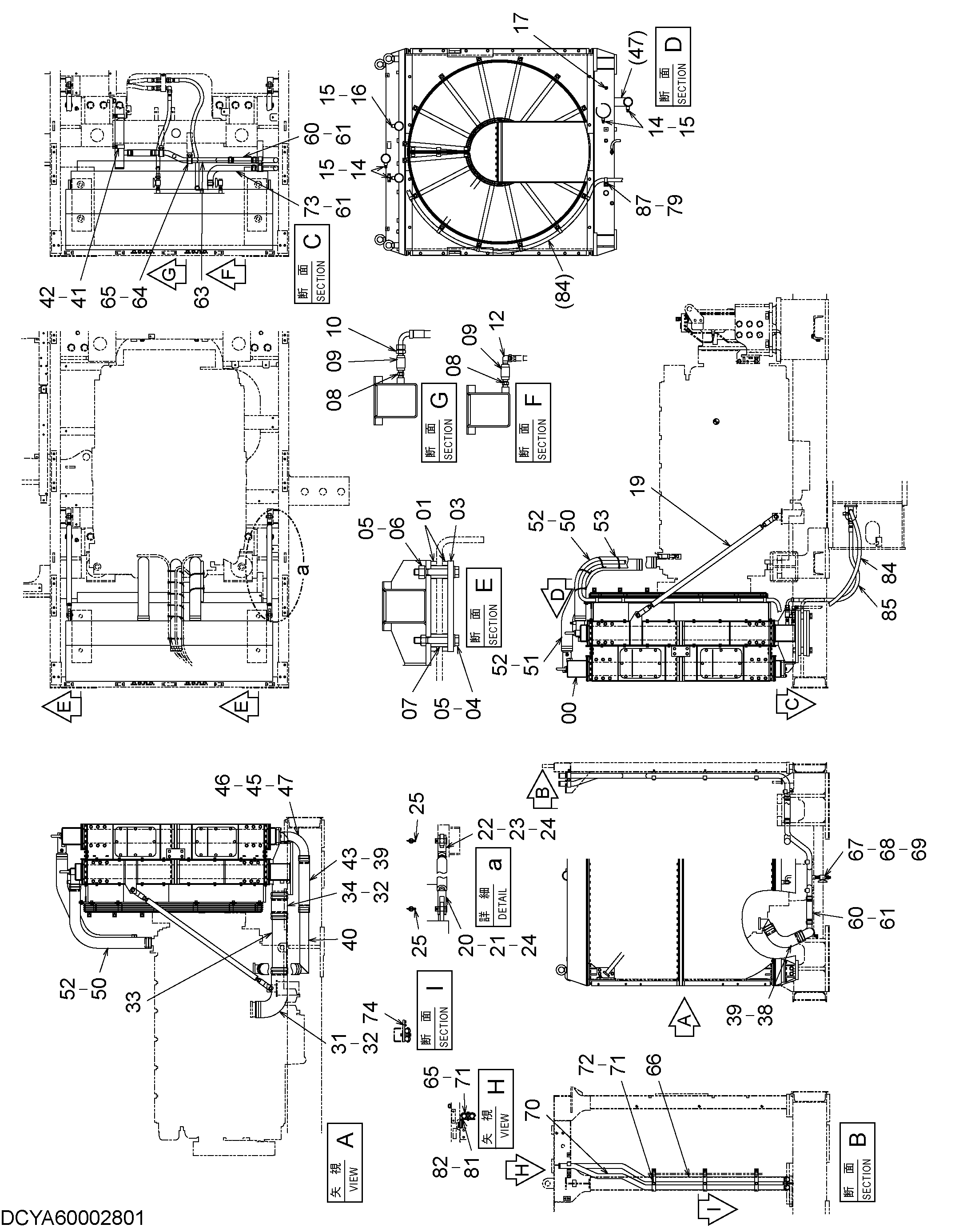 Схема Радиатор в сборе HITACHI EX1900-6