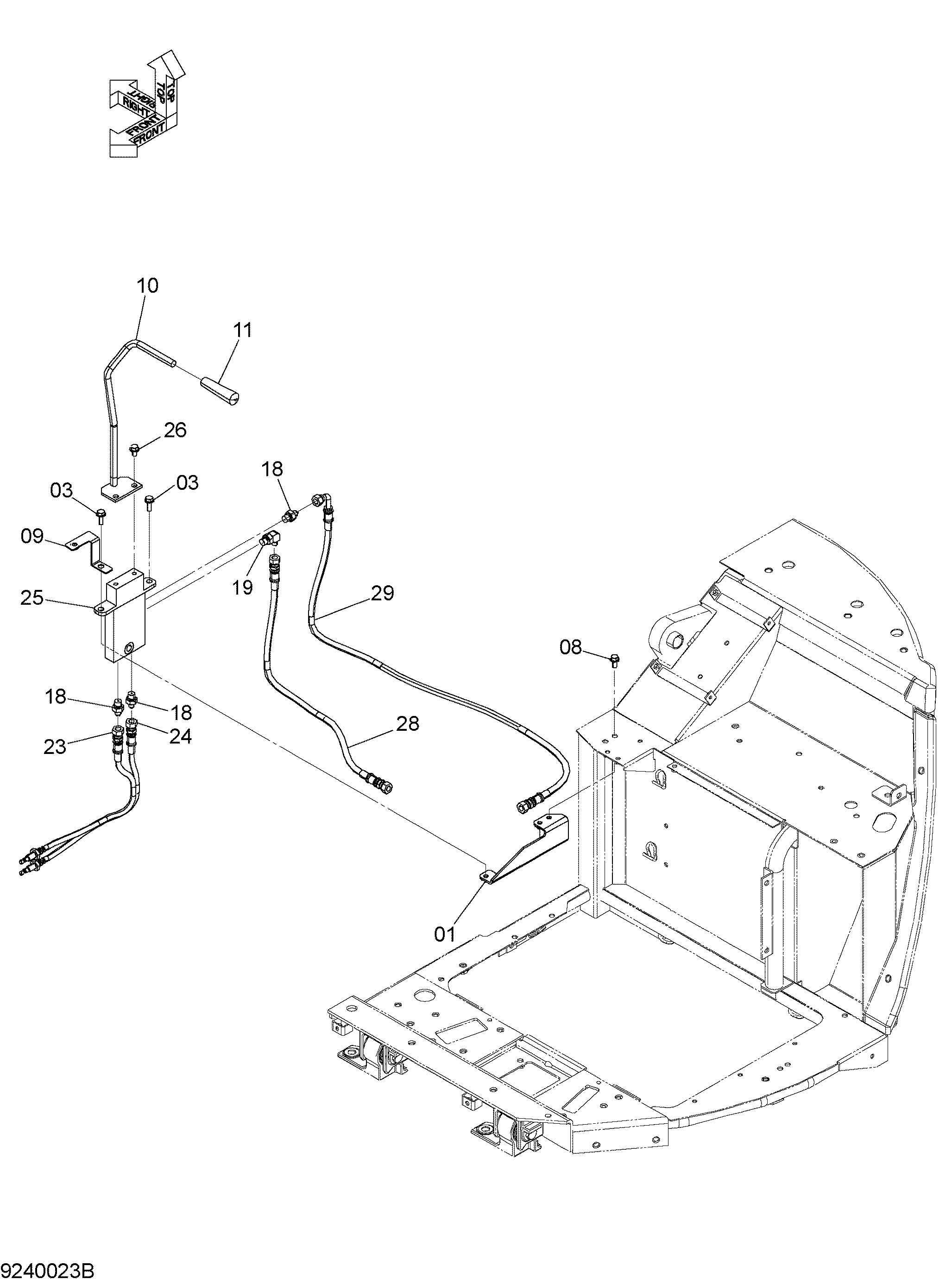 Схема CANOPY (FLOOR) BLADE LEVER (2) HITACHI ZX40WM-3D