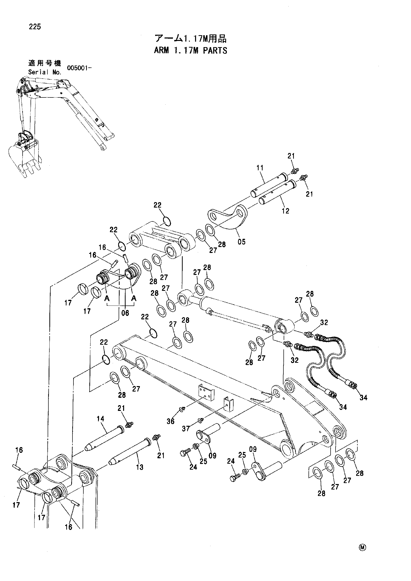 Схема Рукоять 1.17M детали HITACHI ZX30U