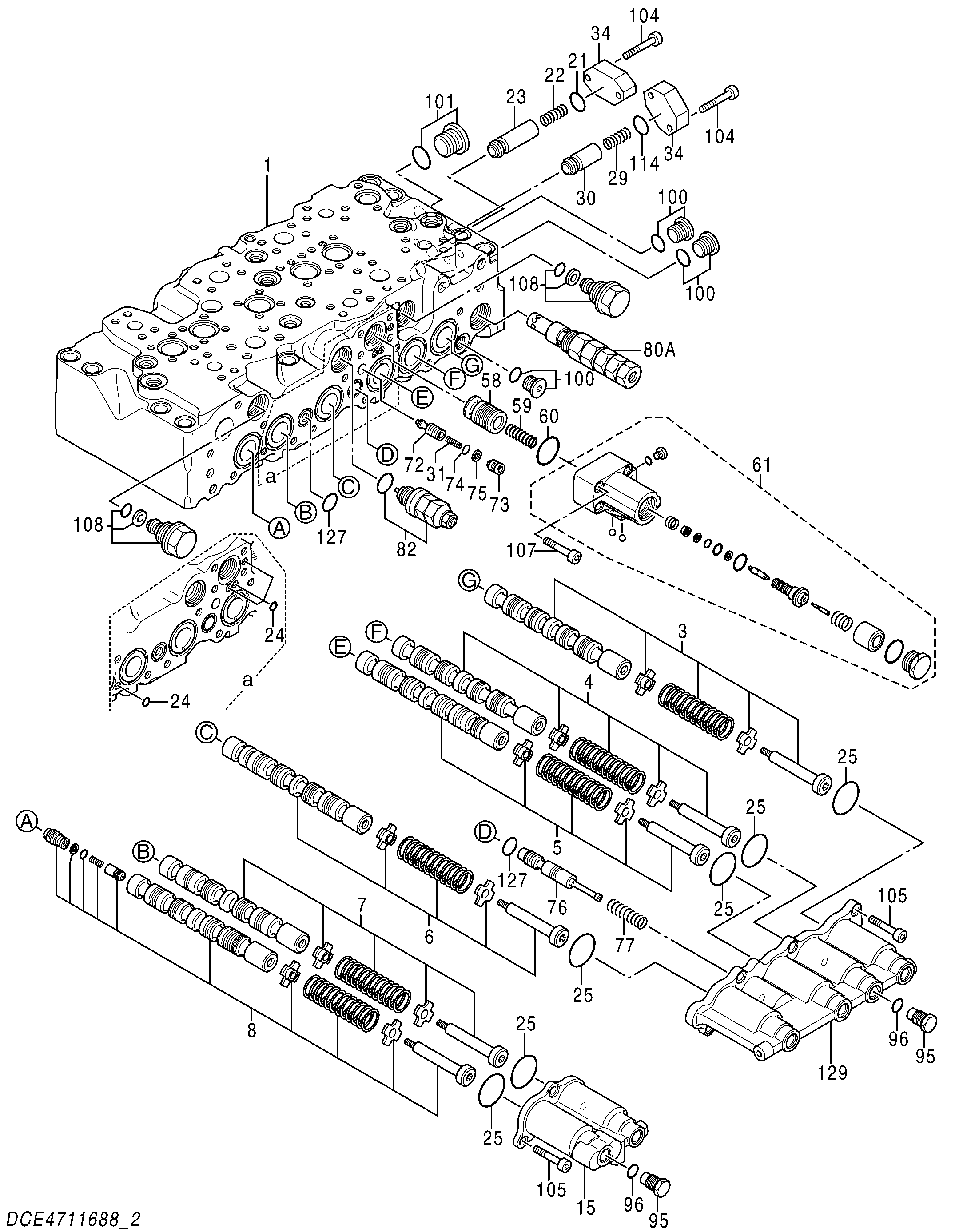 Схема Гидрораспределитель (2/5) HITACHI ZX350LC-5B