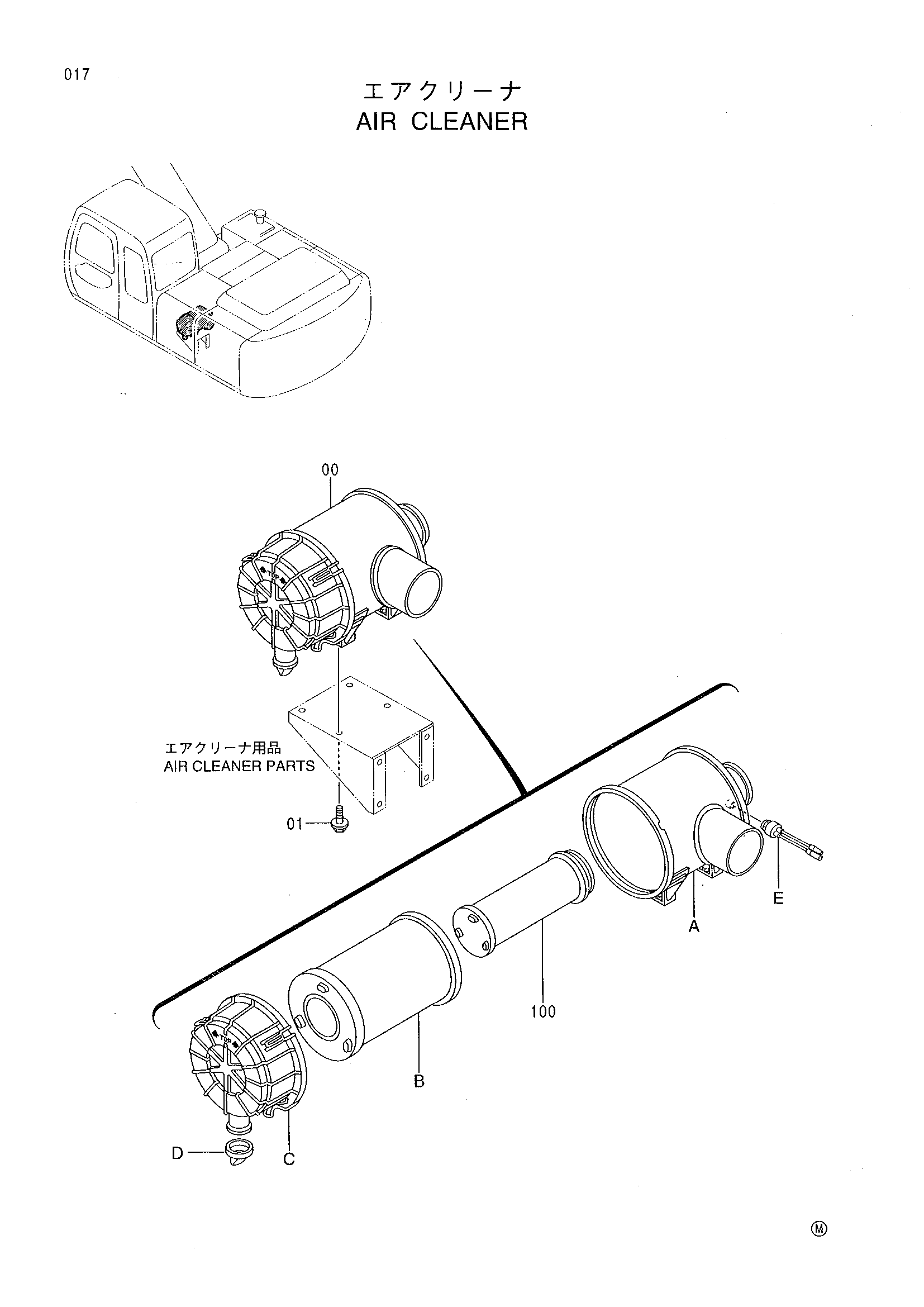 Схема Воздушный фильтр HITACHI EX200-5 JPN