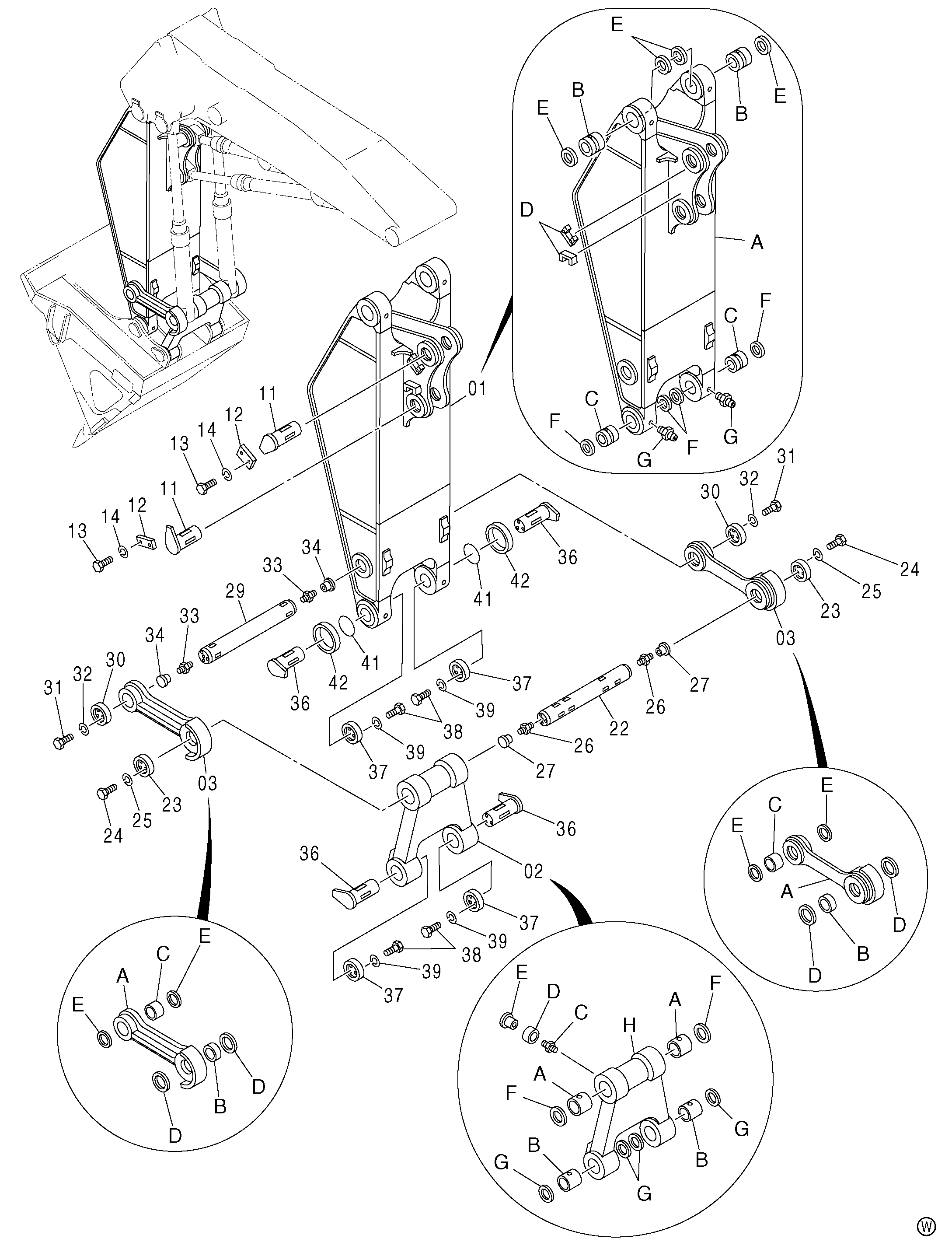 Схема Погрузчик передний (2)<450, H, MT, MTH> HITACHI ZX450H